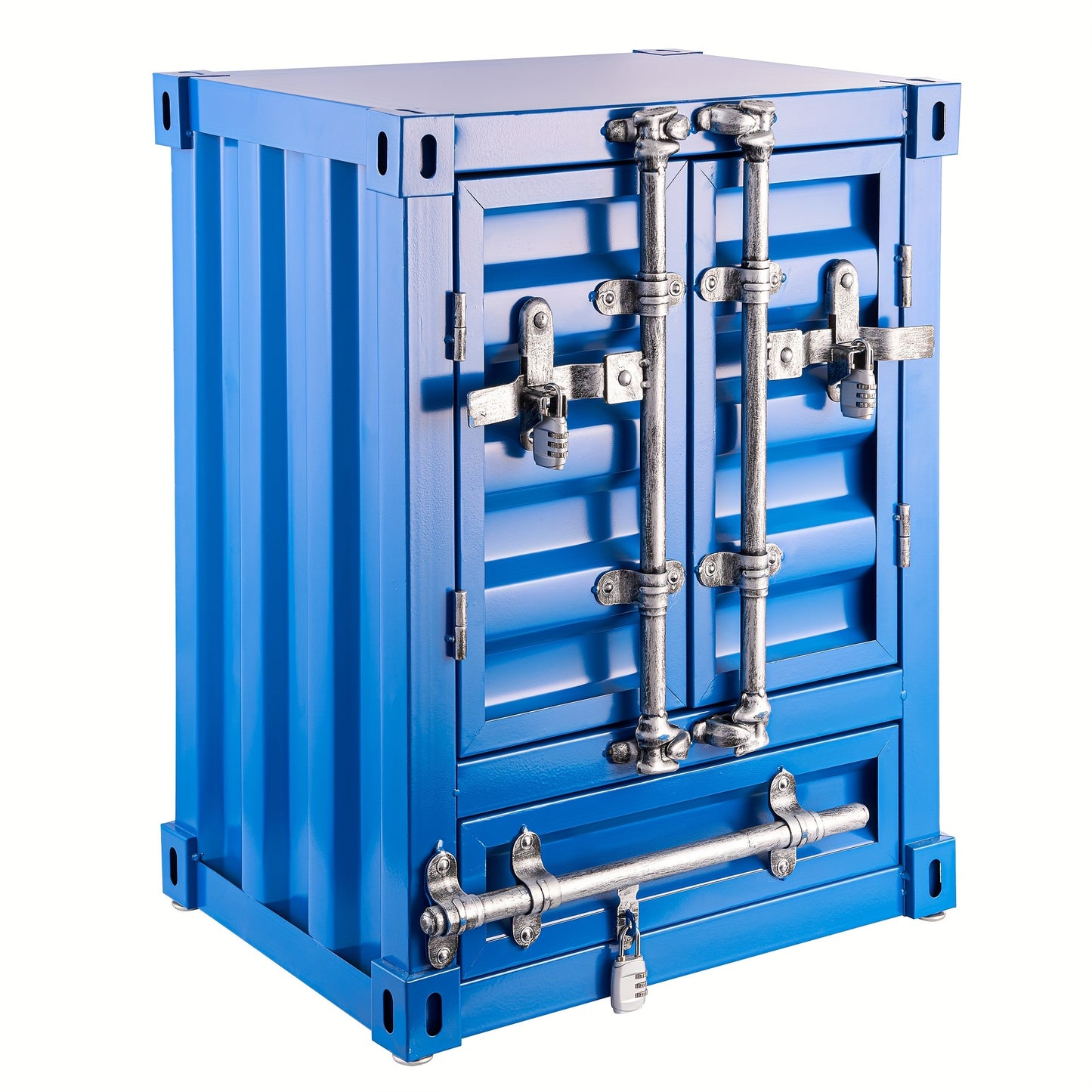 1 Piece Industrial Storage Cabinet with Lock Retro Side Table 1 or 2 Door Bedside Table for Bedroom Living Room