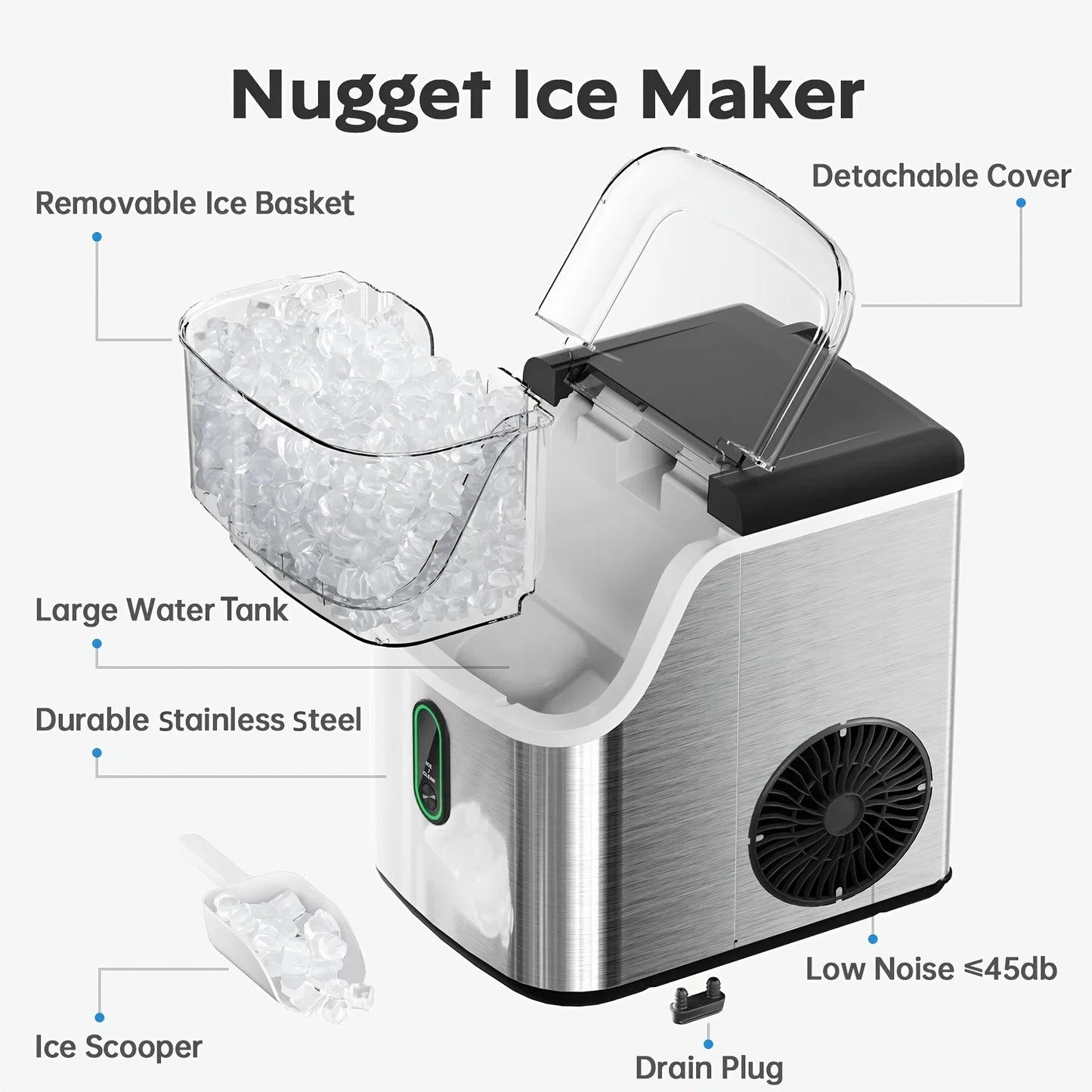 Dreamsmith Portable Nugget And Bullet Ice Maker Soft Chew