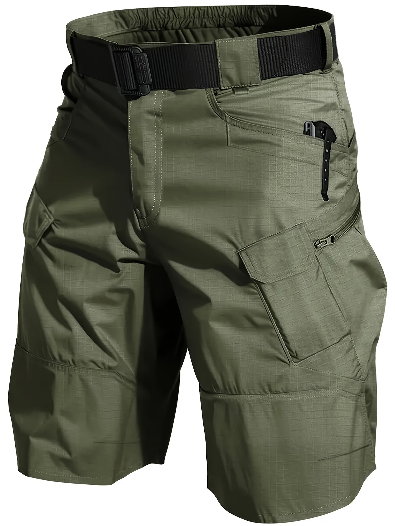 Men's Tactical Cargo Shorts Quick Dry Breathable Multi Pocket Design for Hiking Fitness Casual Wear Solid Color Non Stretch Fabric Straight Fit