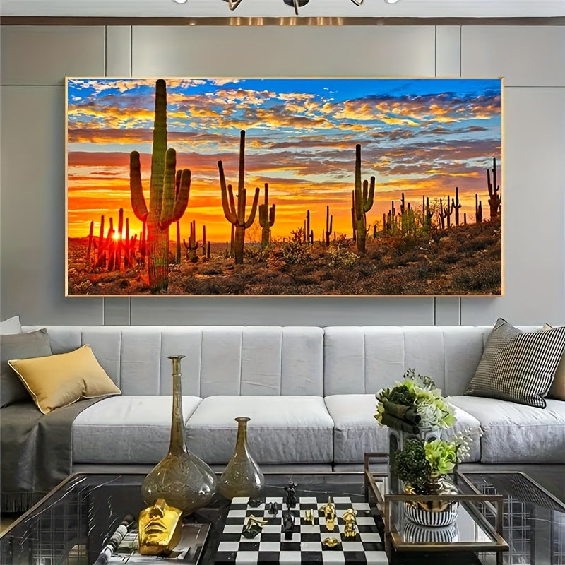 Sunset Cactus 5D Diamond Painting Kit Full Drill Art Decor