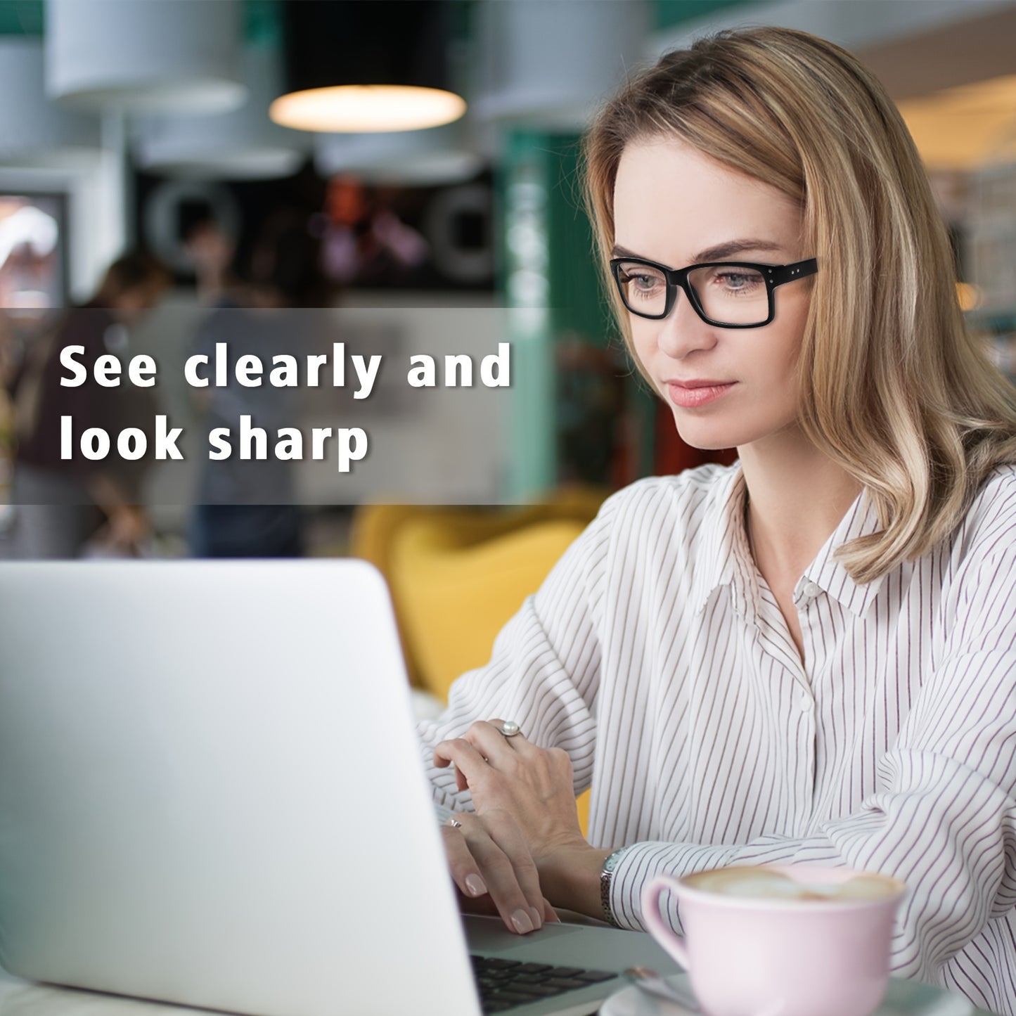 5-Pack Stylish Reading Glasses for Men and Women Lightweight Blue-Light Blocking Rectangle Frame Eyeglasses