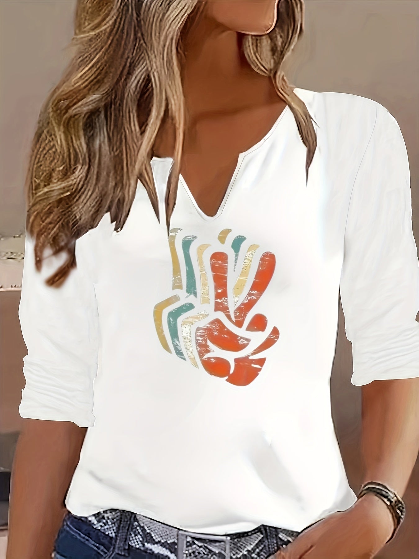 European and American Fashion Figures Trendy Print Tops