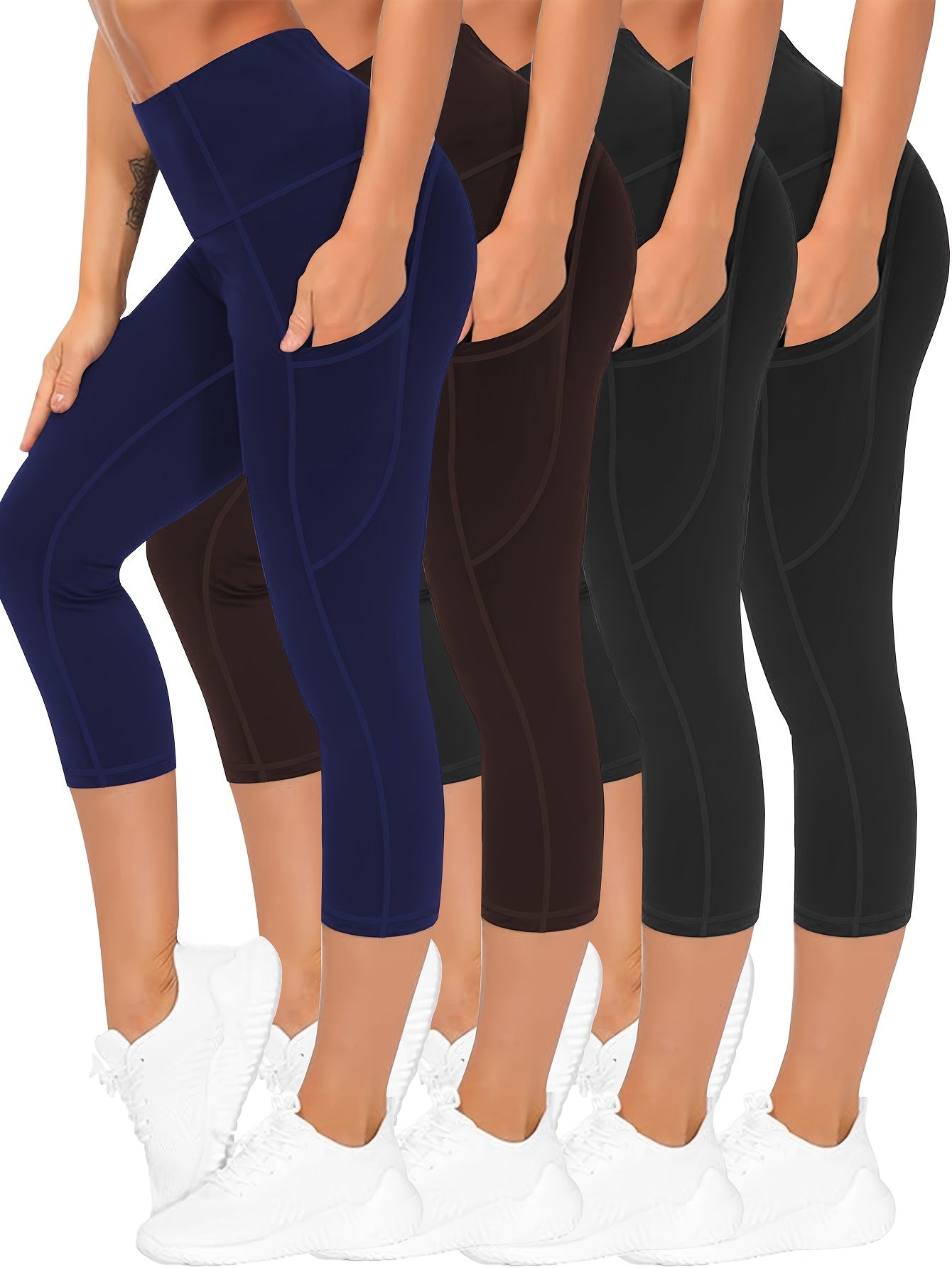 High Waisted Quick Drying Oversized Sports Leggings With Pockets