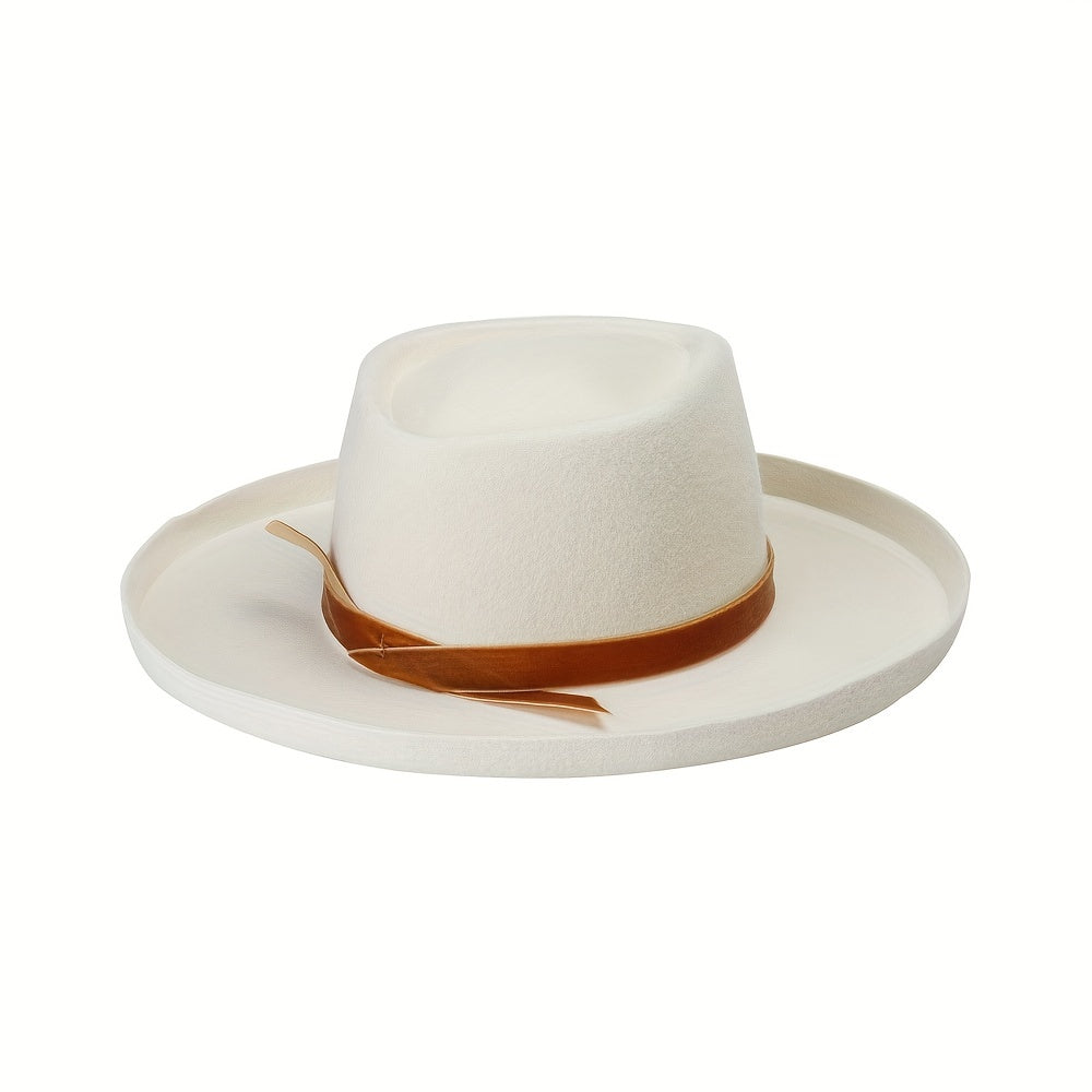 Unisex Wool Felt Fedora Ranch Hat for Valentine's Day Gift