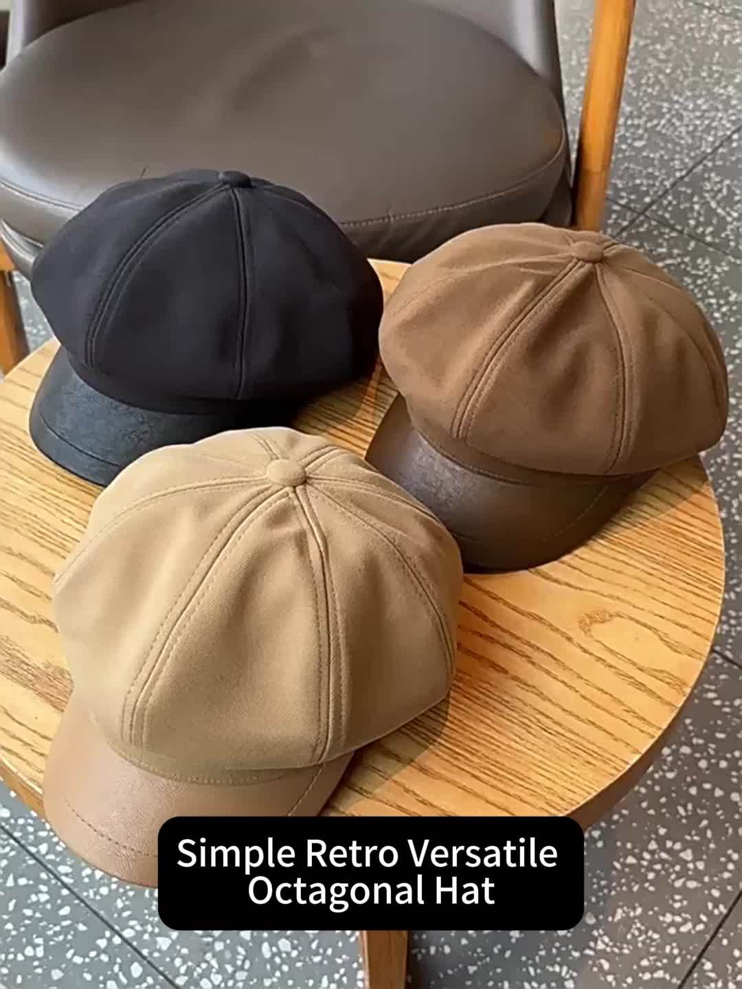 Four-pack Women'S British Retro Stitching Spring And Summer Newsboy Cap Beret Holiday Gift (21.65-23.23inch Adjustable Hat Circumference)