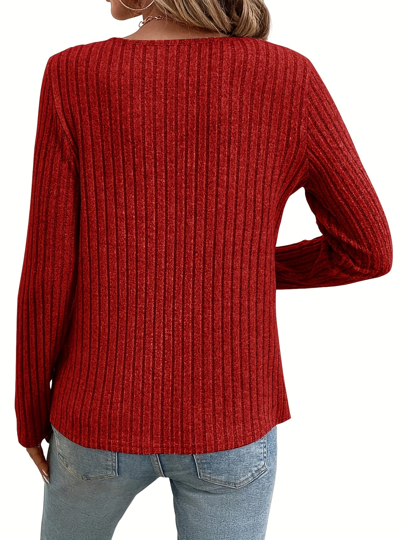 Women V Neck Long Sleeve Button Up Top ThreePieceSet