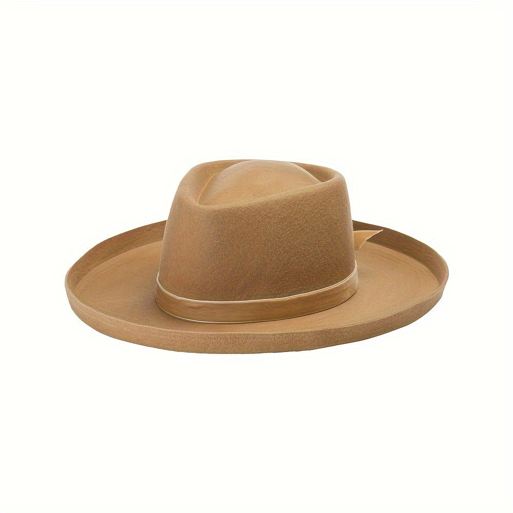 Unisex Wool Felt Fedora Ranch Hat for Valentine's Day Gift