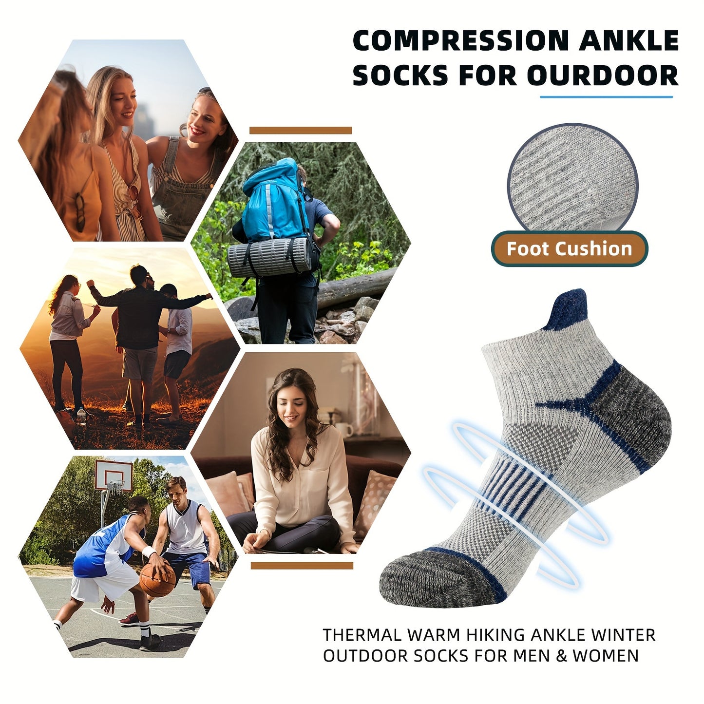 18 Pairs Of Hiking Running Ankle Wool Socks For Men And Women
