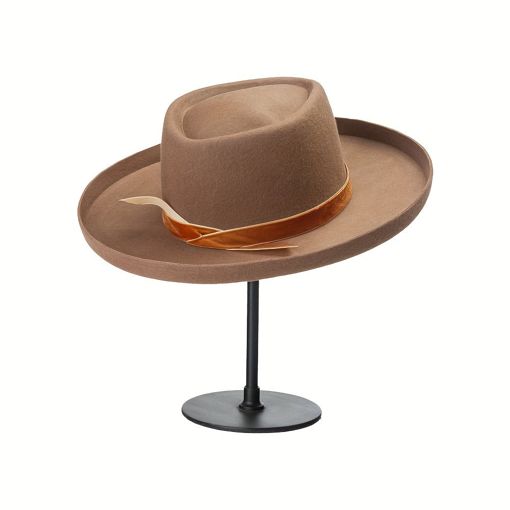 Unisex Wool Felt Fedora Ranch Hat for Valentine's Day Gift