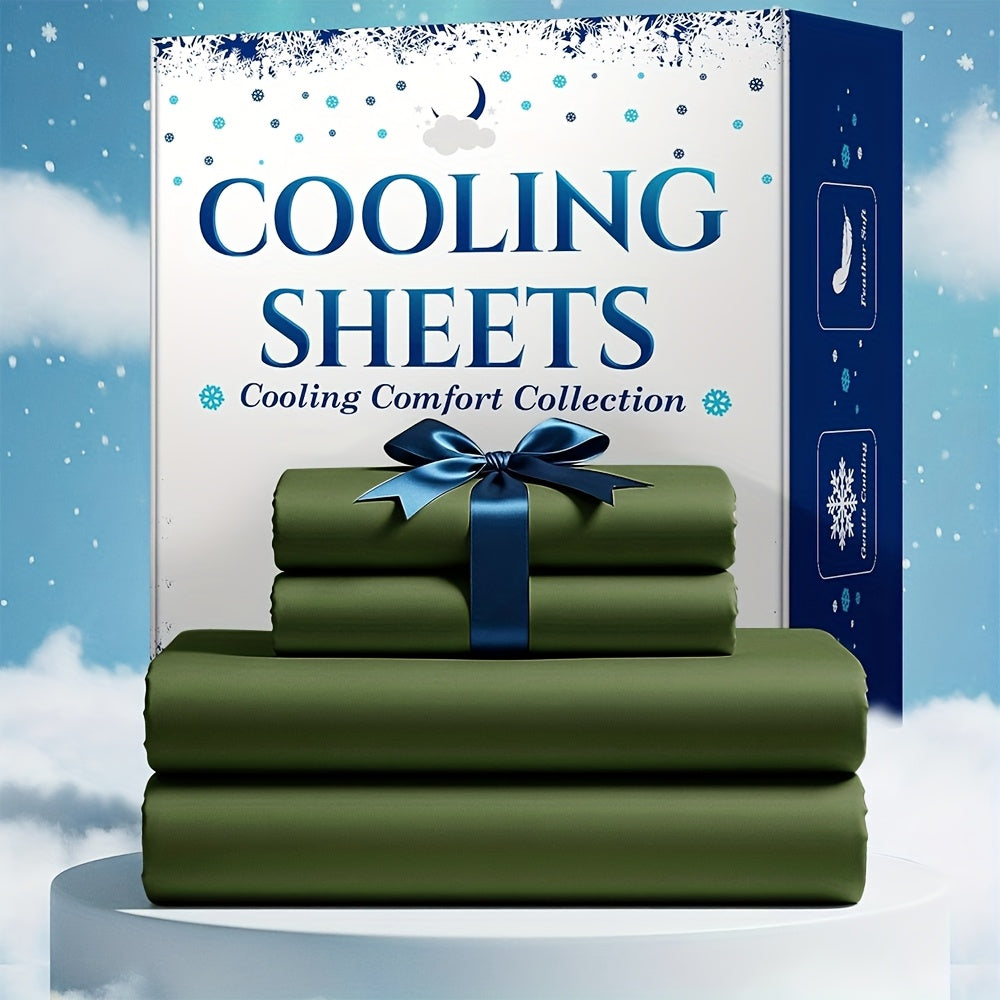 Extra Deep Pocket 4 Piece Bed Sheet Set Breathable Cooling