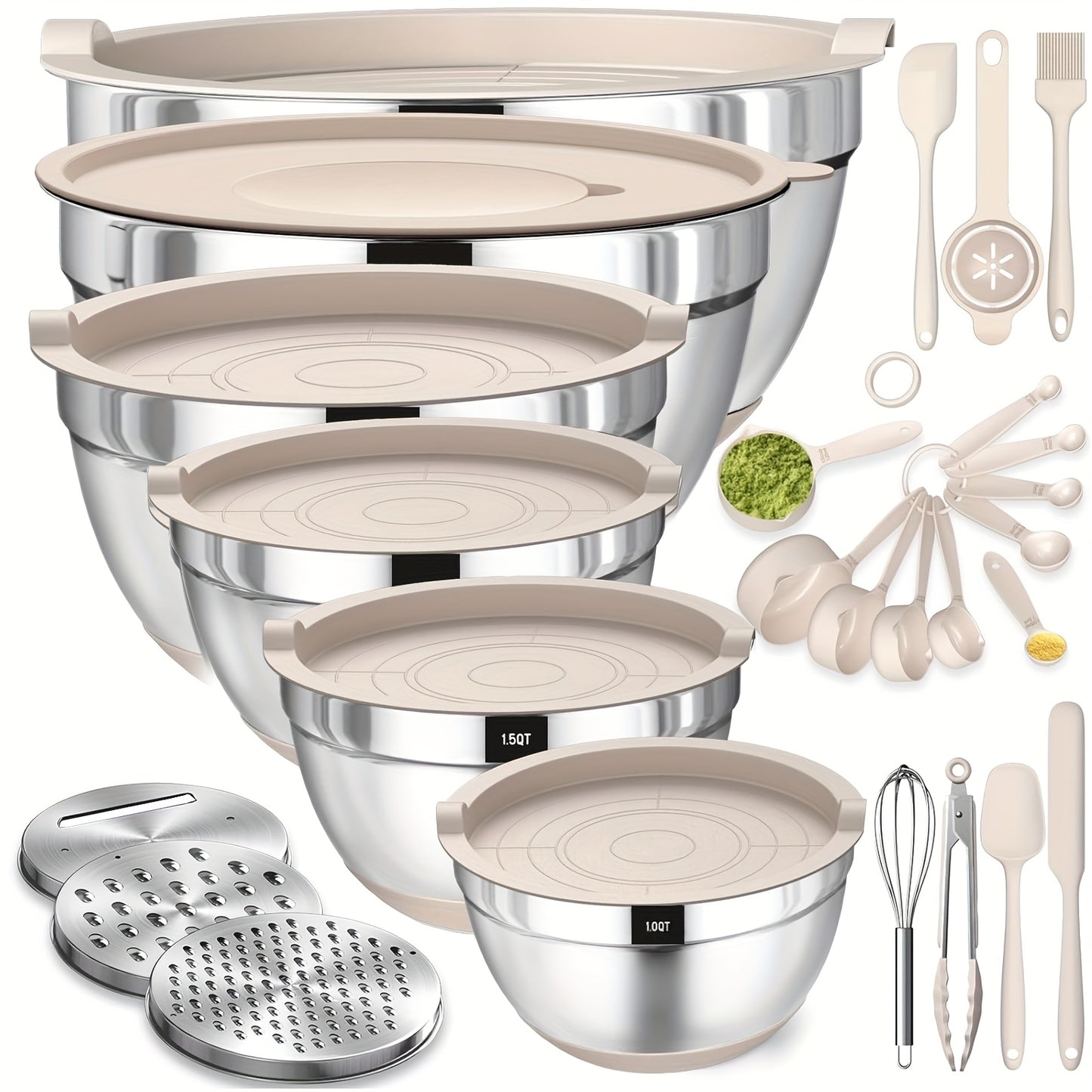 Skroam 26Pcs Stainless Steel Mixing Bowls With Airtight Lids