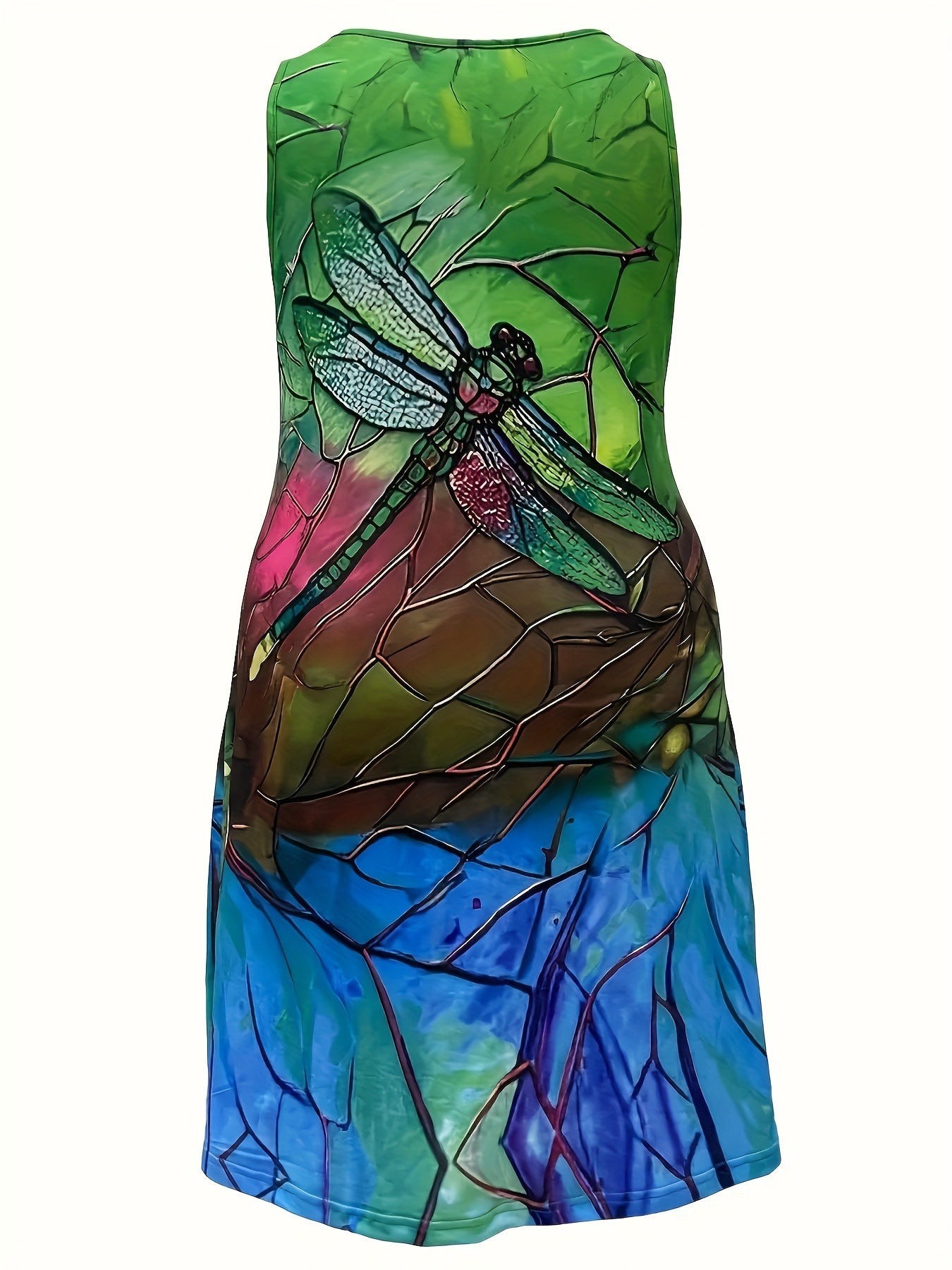 Large Fashion Bamboo Dragonfly Design Dress for Women