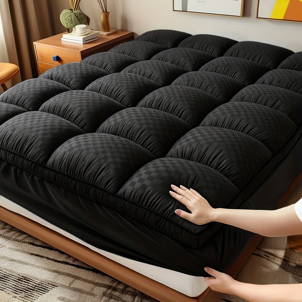 Extra-Thick Mattress Cover with Cushioning Layer - Spill-Proof & Stain-Resistant Bed Topper, Machine Washable Breathable Suitable for Bedrooms, Dorm Beds, Rooms, Care - Fit for All Mattresses (No)