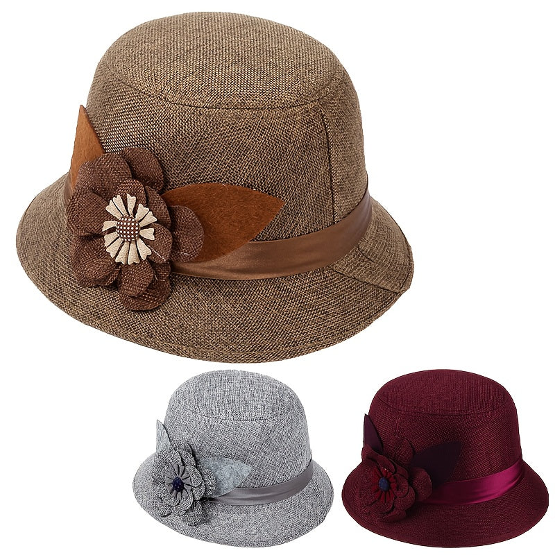 3pcs Set Of Elegant Women's Fishing Hat, Available In Various Colors, Foldable Large Flower Hat, Suitable for Daily Wear, Perfect Gift for Grandmothers, Mothers, And Great-grandmothers.