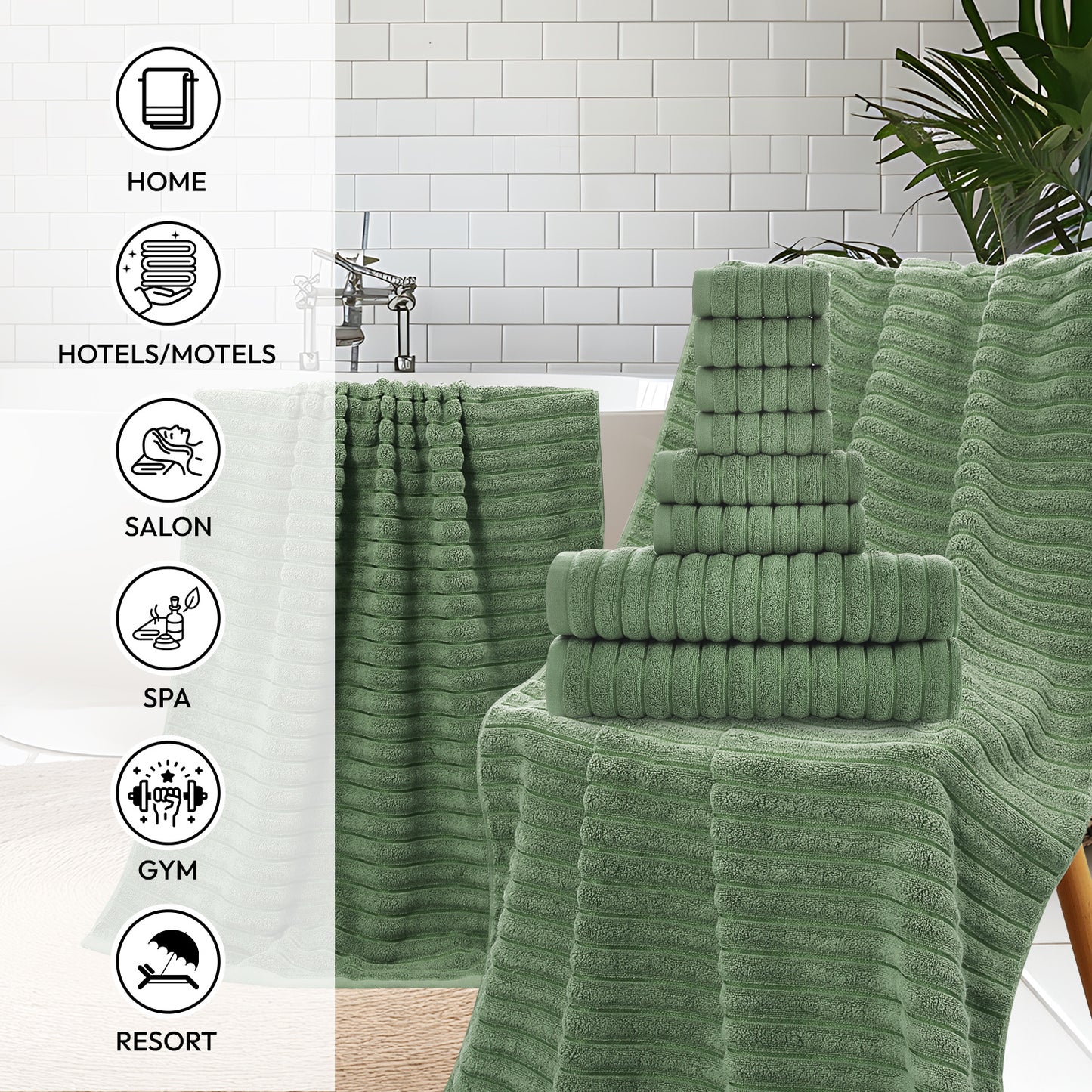 8 Pcs 16 Pcs 24 Pcs Oversized Jumbo Bath Towel Set 32X63 Extra Large Cotton Highly Absorbent Includes Luxury Bath Towels Hand Towels and Washcloths