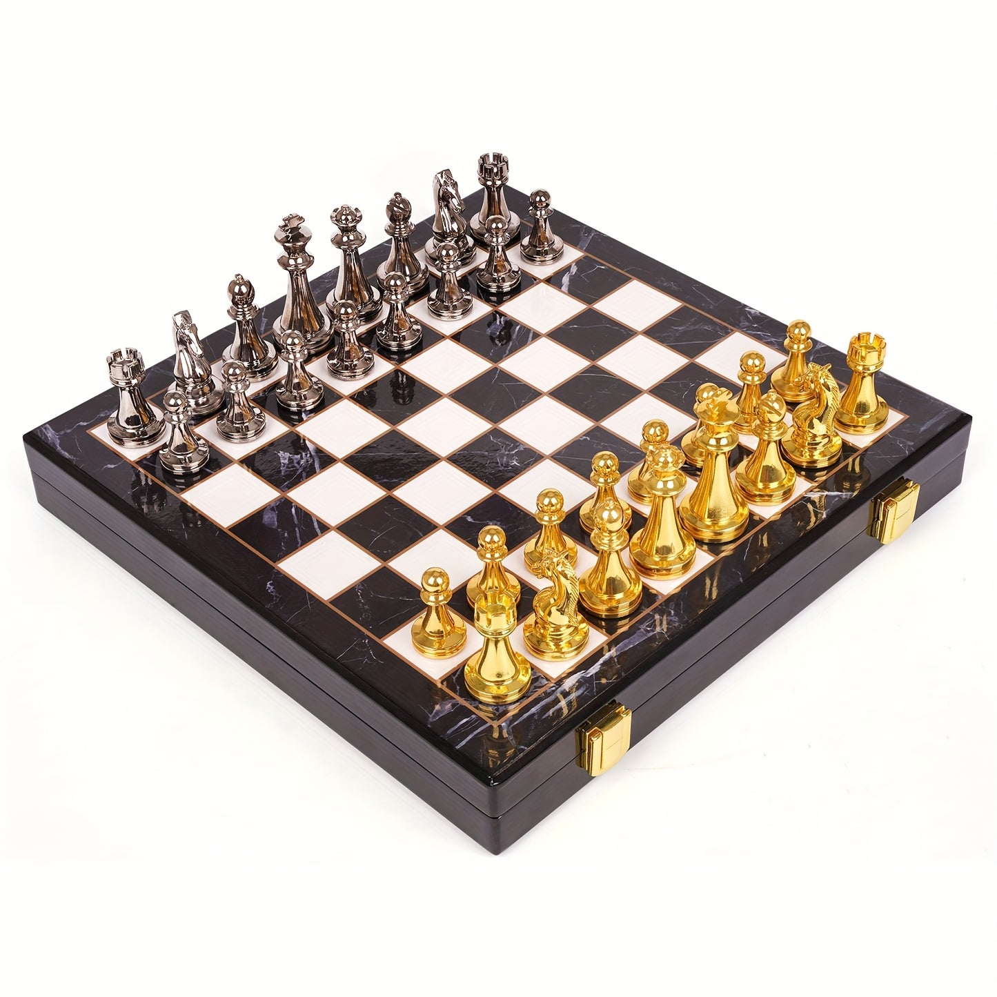 Zinc Alloy Marble Chess Set With Extra Queens Premium Board