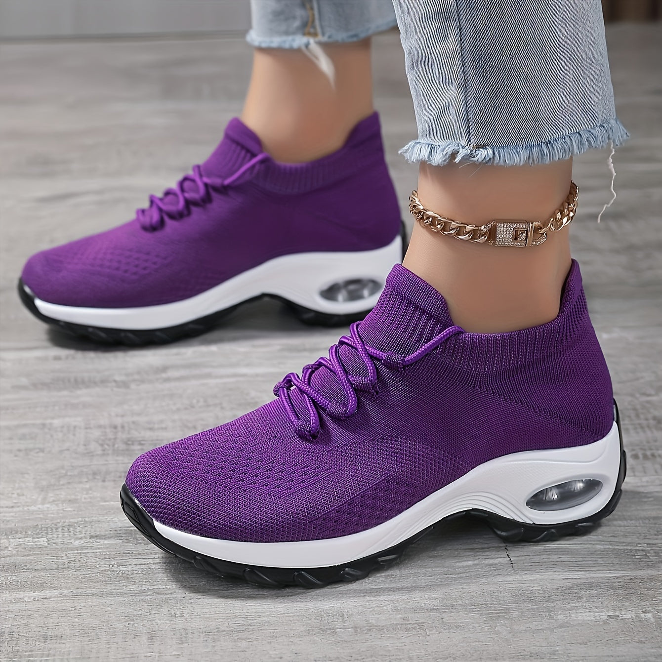 Lightweight Breathable Slip On Womens Soft Soled Sneakers