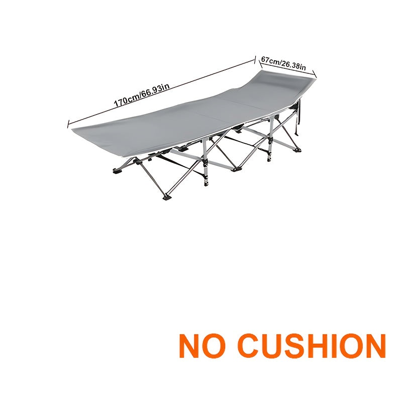 Portable Folding Camping Bed for Adults Lightweight Compact Outdoor Bed with Padded Carry Case Durable Iron Frame and Plush Navy Blue Fabric for Home Office Beach Travel and Outdoor Camping Bed