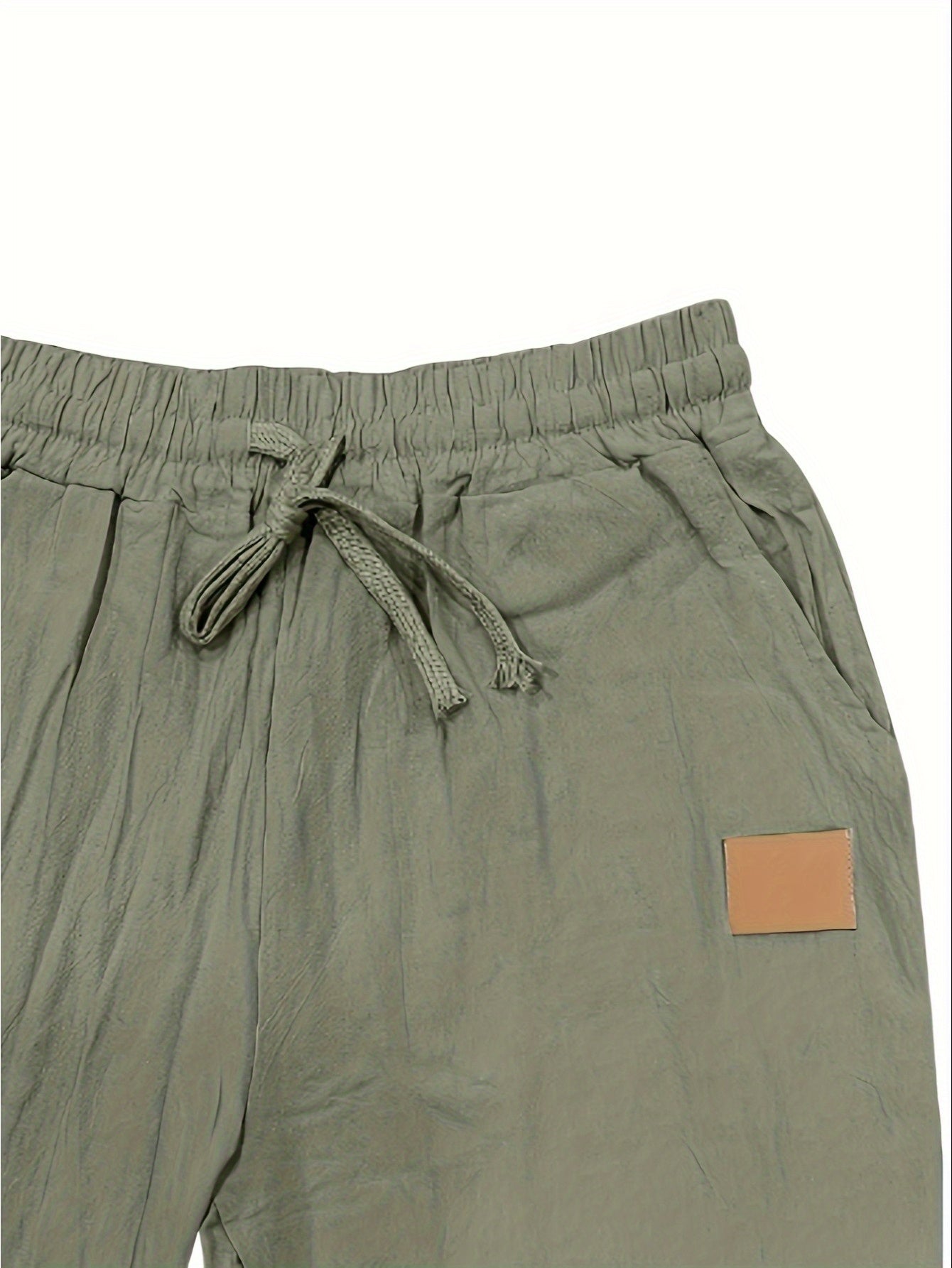 Men's Lightweight Cotton Beach Pants Quick Dry Loose Fit Casual Trousers with Adjustable Zipper Waistband Side Pockets Breathable Straight Leg Pants for Swimming Travel Everyday Summer Wear Machine Washable
