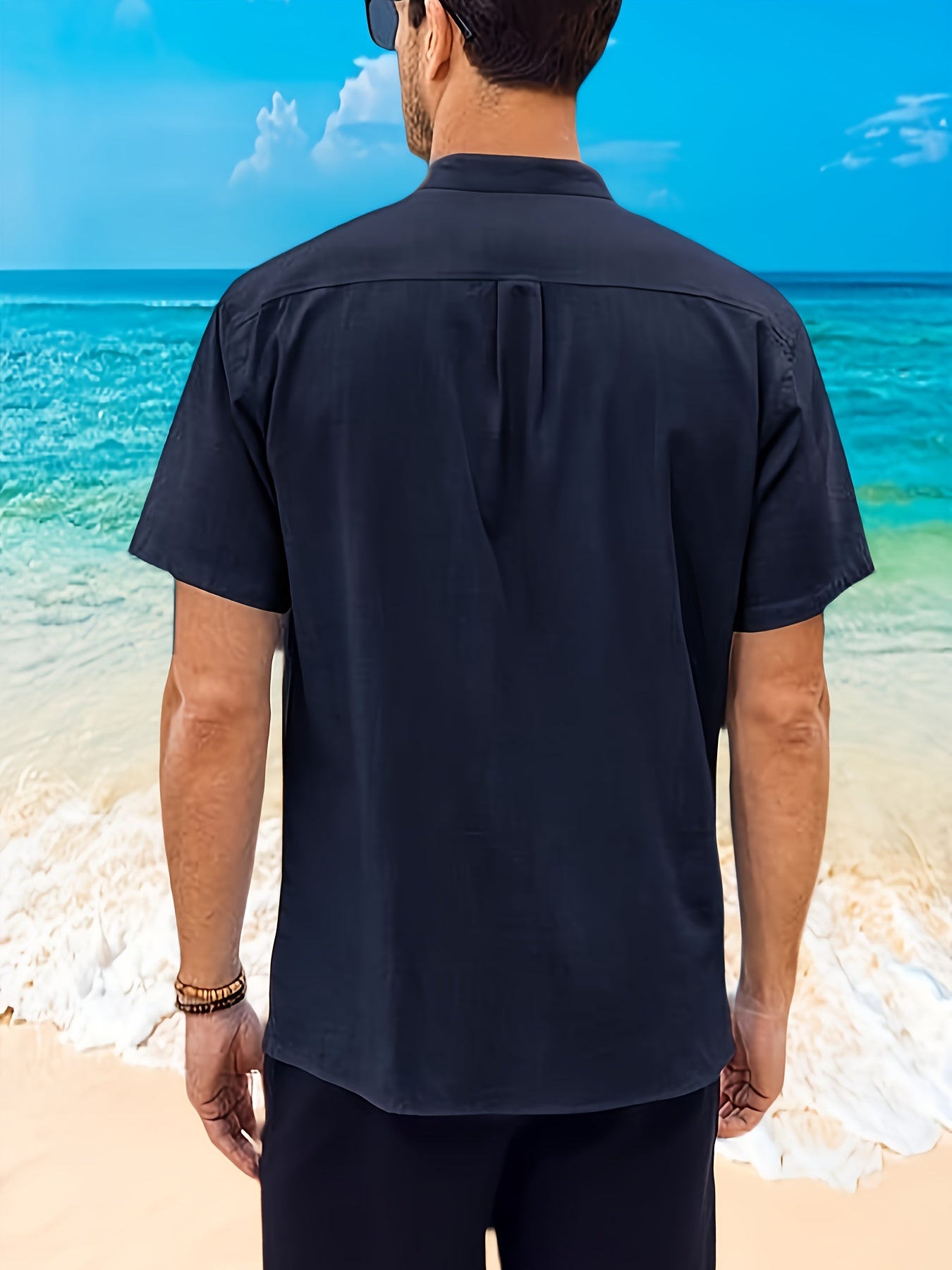 Mens Short Sleeve Guayabera Shirts Button Down Summer Tops