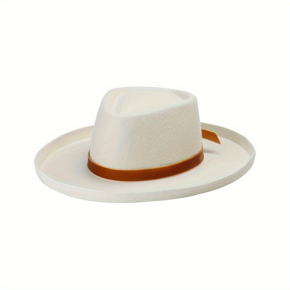 Unisex Wool Felt Fedora Ranch Hat for Valentine's Day Gift