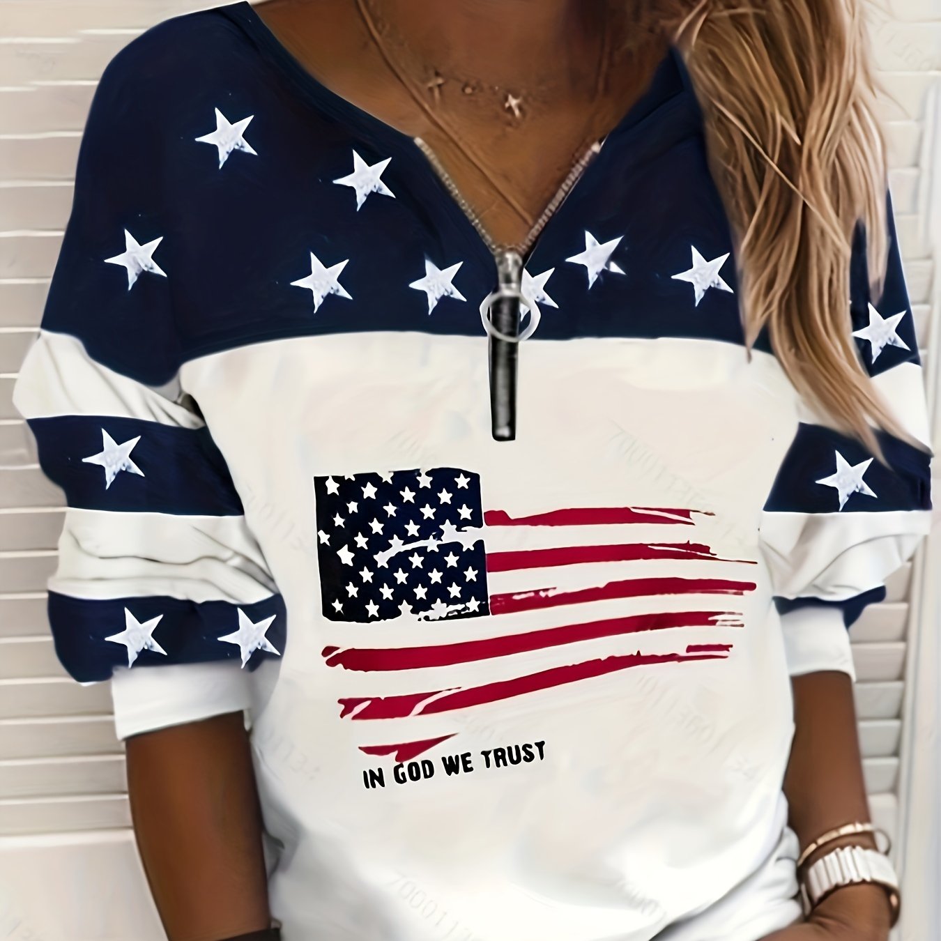 American Flag Sweatshirt - Printed Pullover Zipper Hoodie