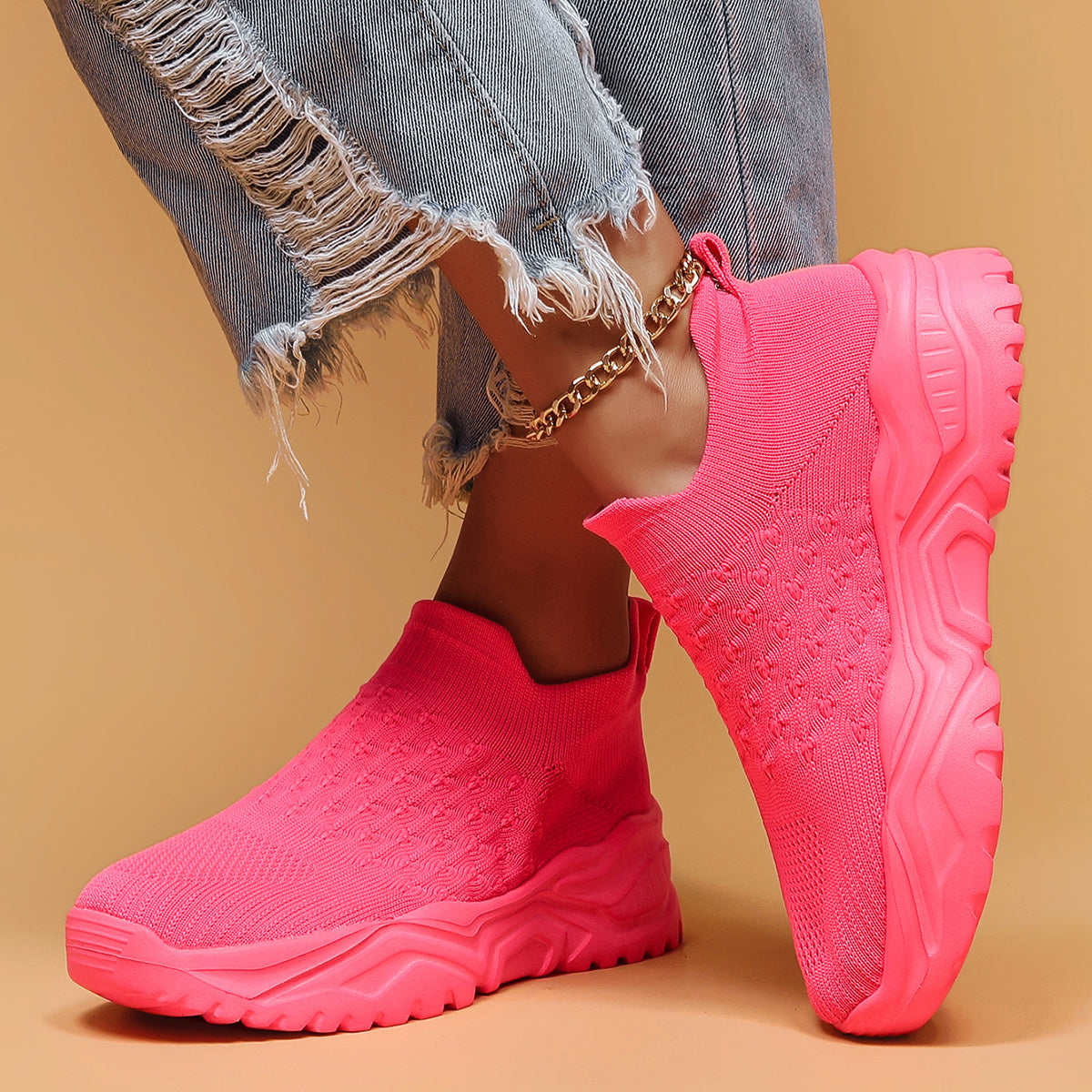 Breathable Lightweight Women's Slip-On Sneakers Casual Low Top Running Shoes with EVA Sole