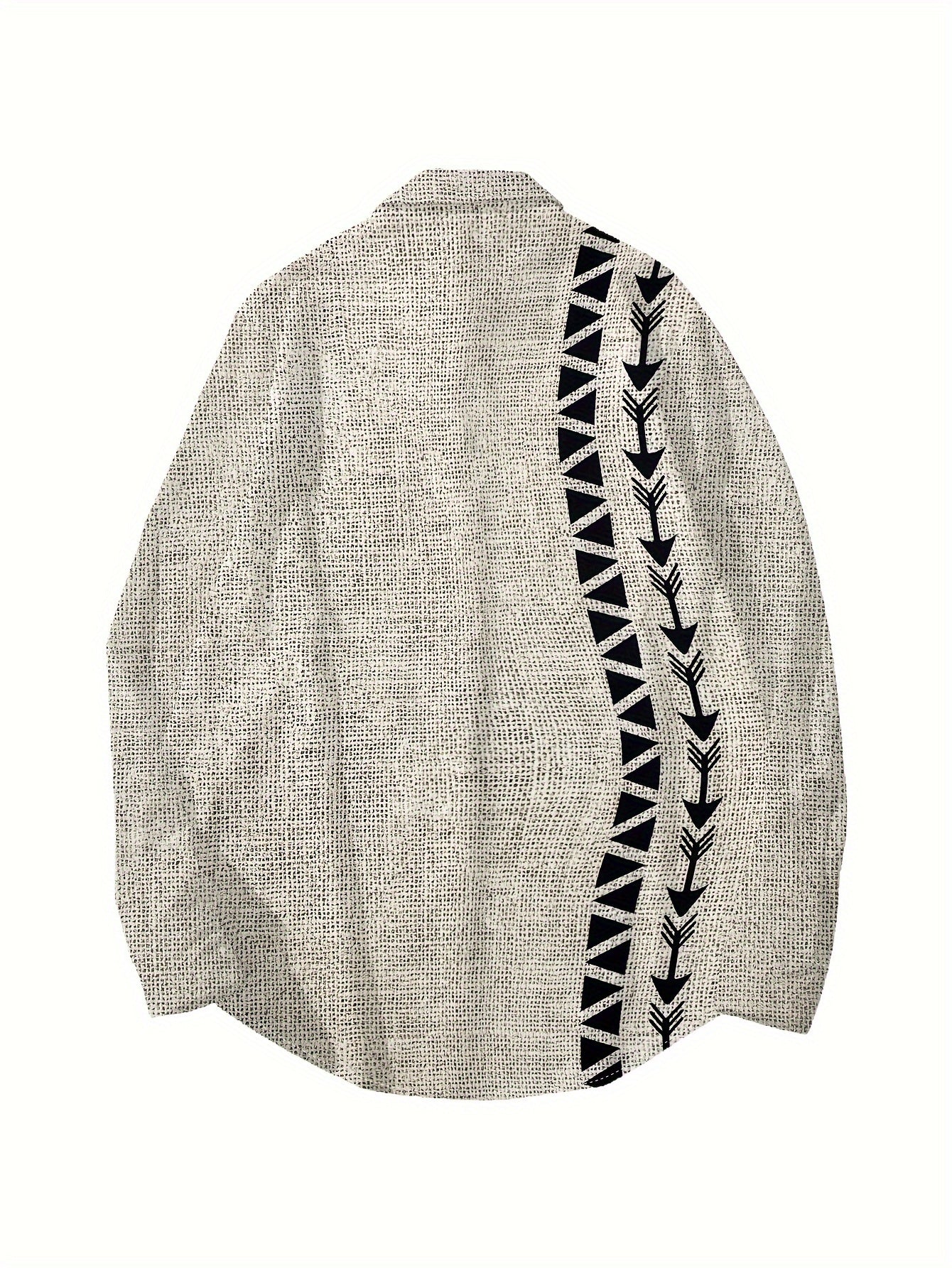 Men's Casual Mandarin Collar Shirt With 3D Tribal Print