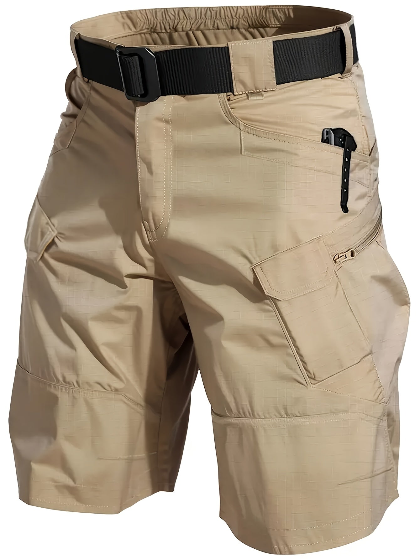 Men's Tactical Cargo Shorts Quick Dry Breathable Multi Pocket Design for Hiking Fitness Casual Wear Solid Color Non Stretch Fabric Straight Fit