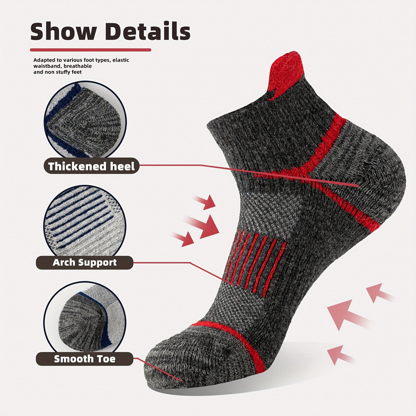 18 Pairs Of Hiking Running Ankle Wool Socks For Men And Women