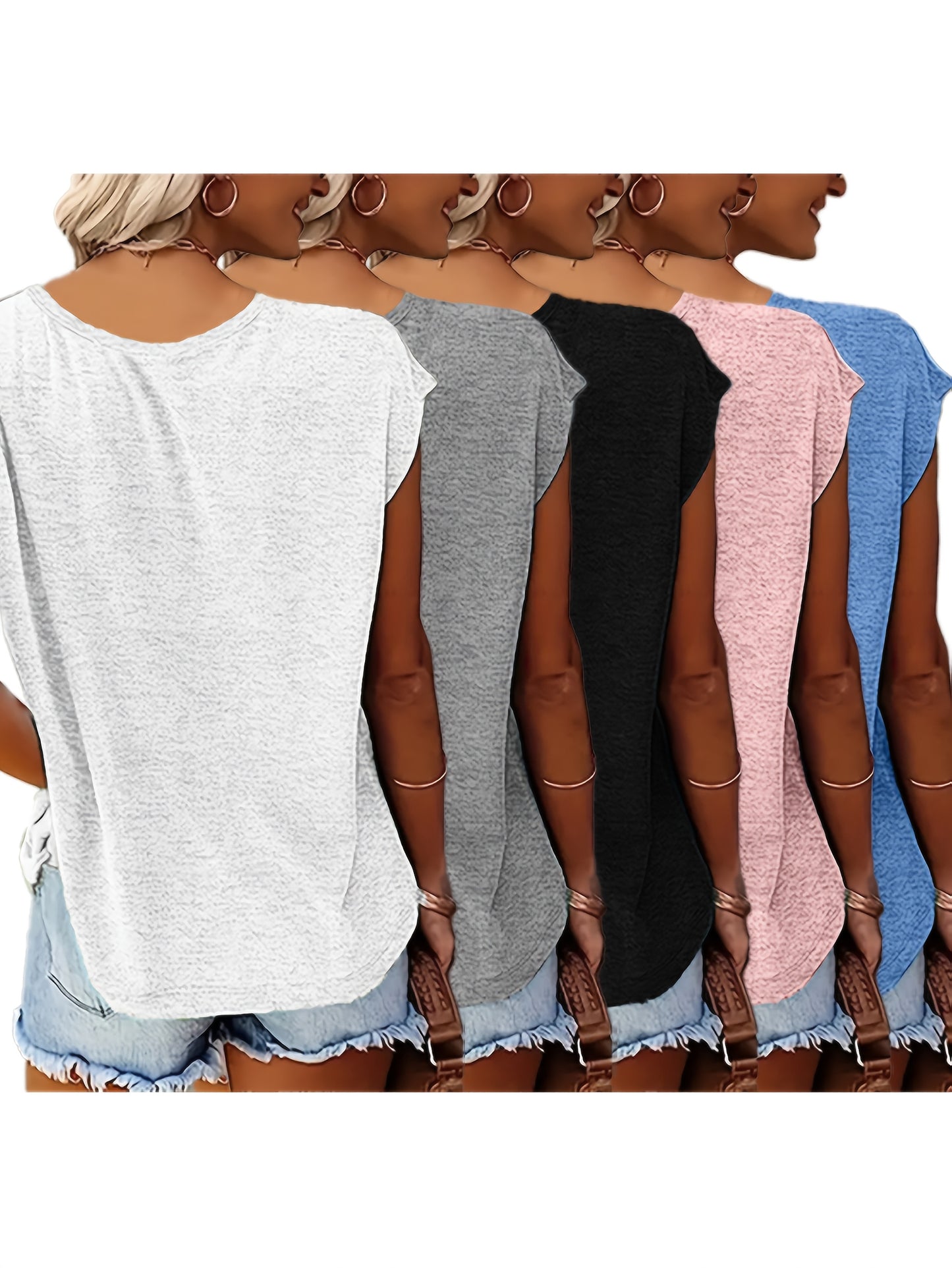 V Neck Casual Short Sleeve T Shirts For Women Everyday