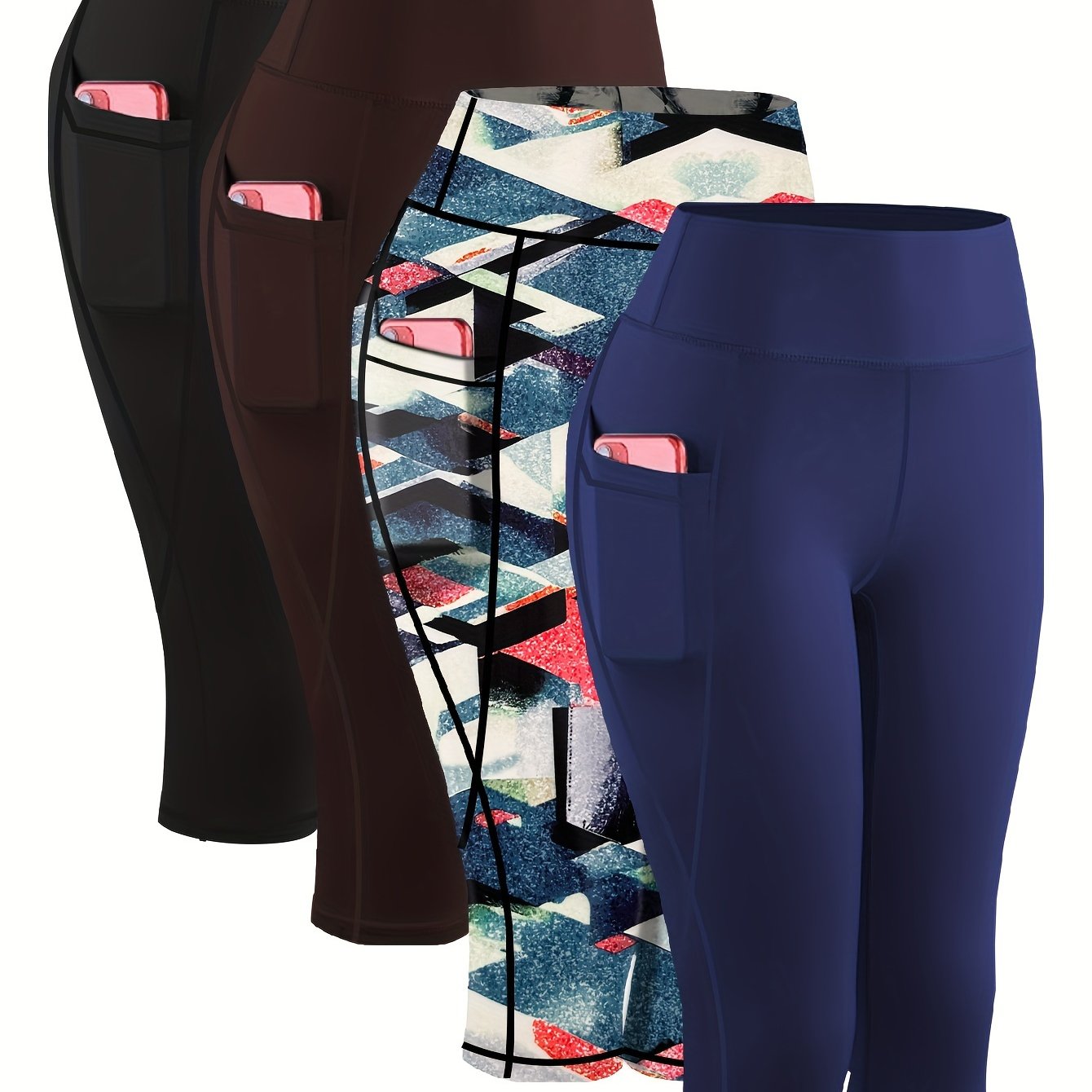 High Waisted Quick Drying Oversized Sports Leggings With Pockets