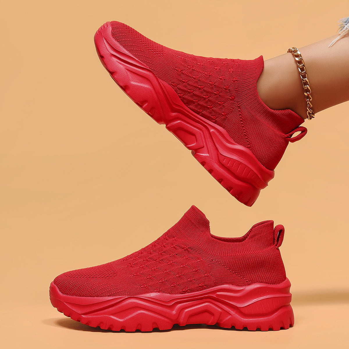 Breathable Lightweight Women's Slip-On Sneakers Casual Low Top Running Shoes with EVA Sole