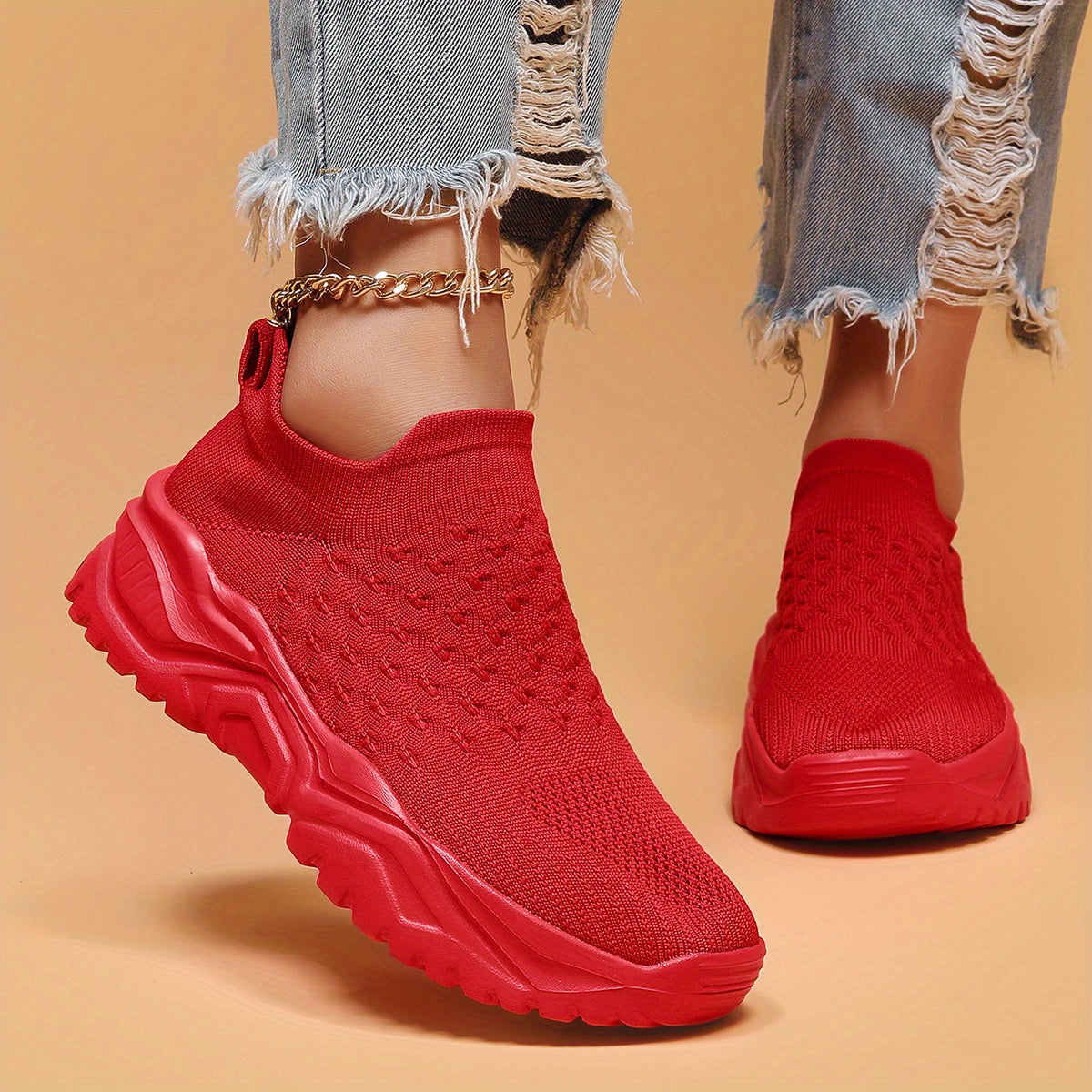 Breathable Lightweight Women's Slip-On Sneakers Casual Low Top Running Shoes with EVA Sole