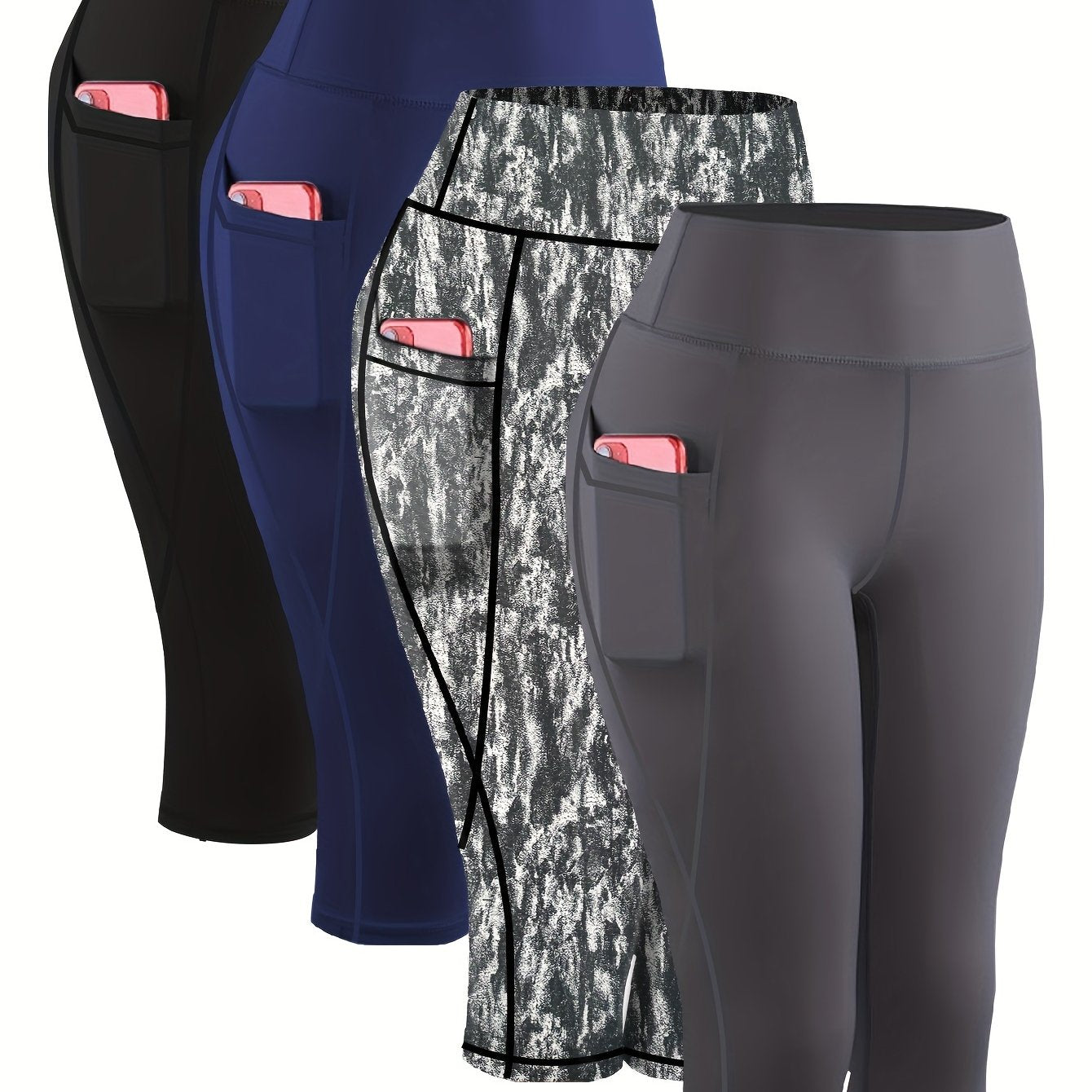 High Waisted Quick Drying Oversized Sports Leggings With Pockets