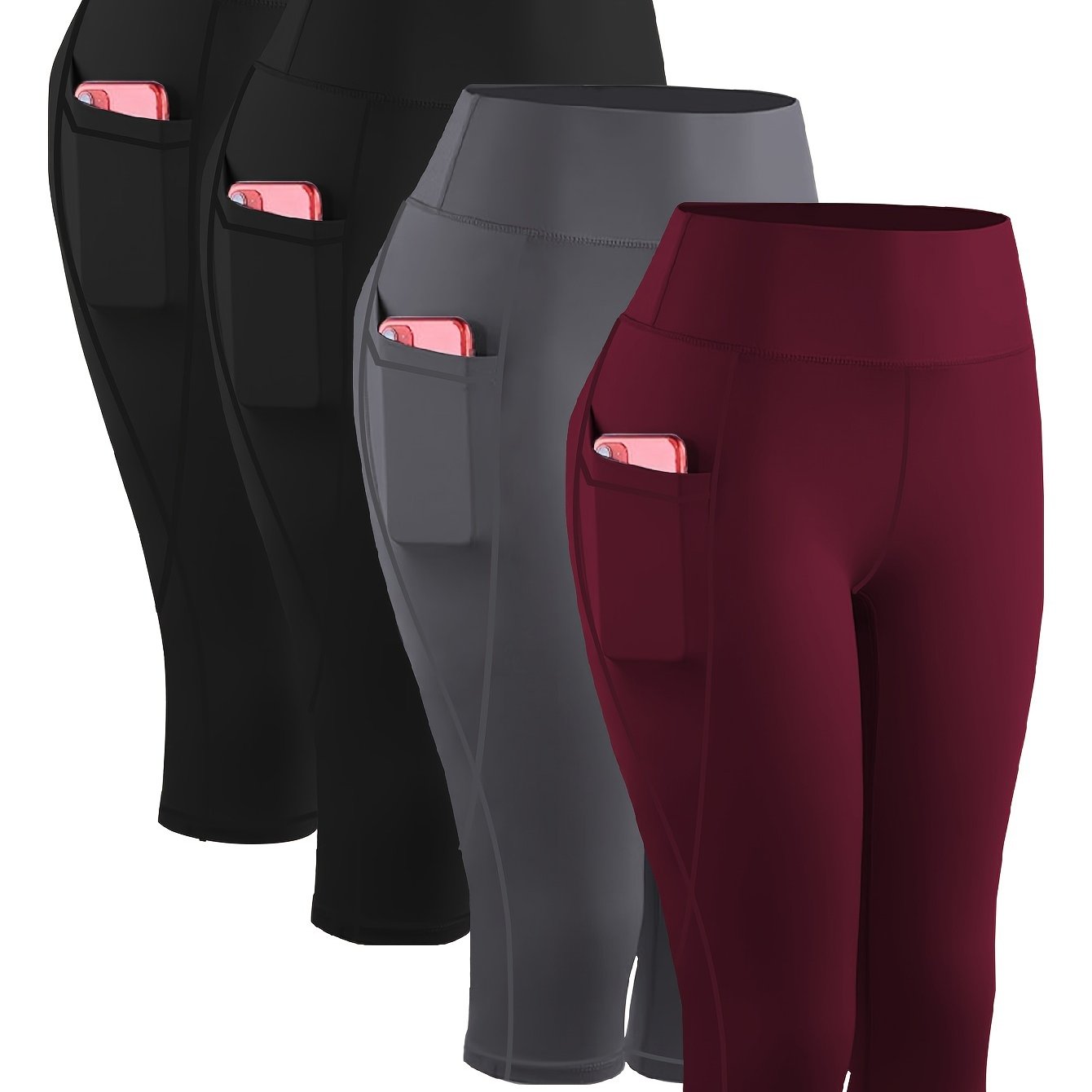 High Waisted Quick Drying Oversized Sports Leggings With Pockets