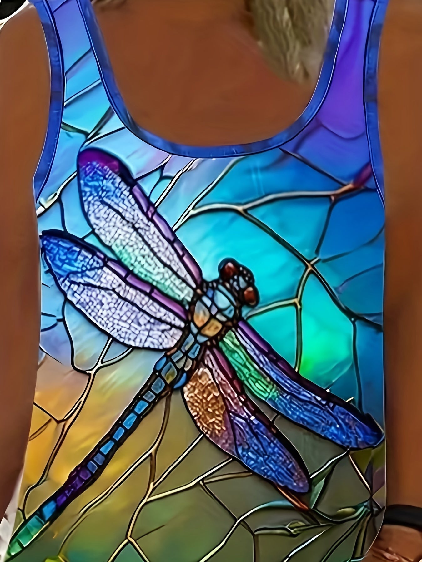 Large Fashion Bamboo Dragonfly Design Dress for Women