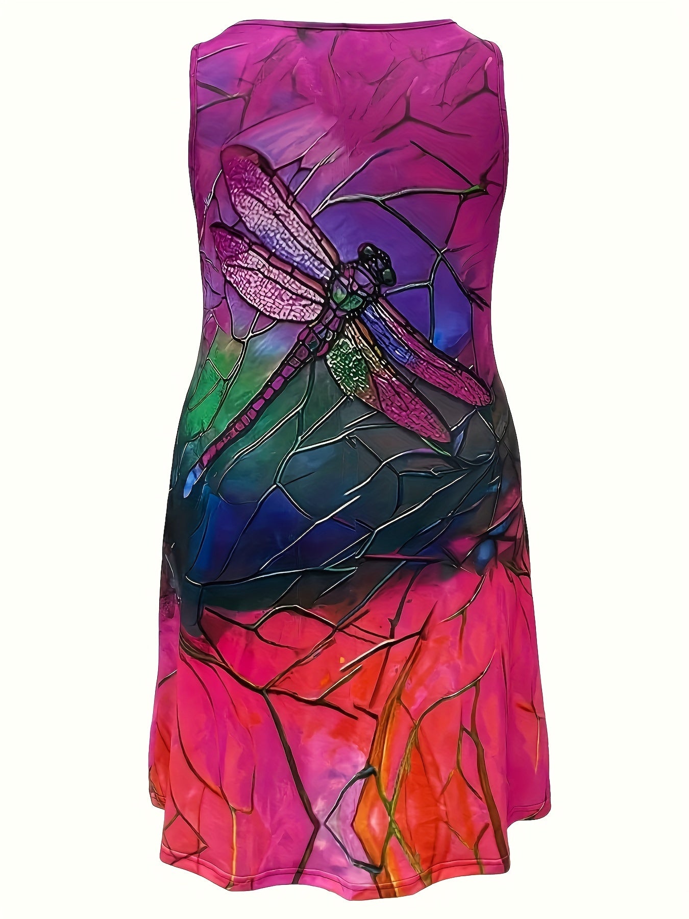 Large Fashion Bamboo Dragonfly Design Dress for Women