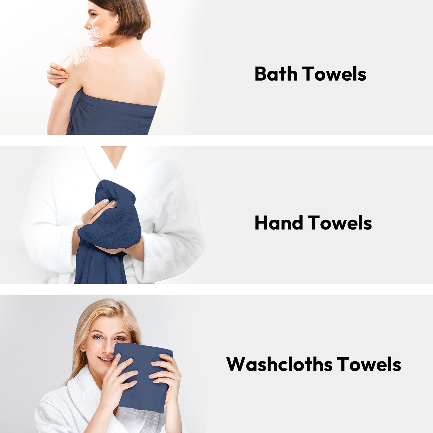 8 Pcs 16 Pcs 24 Pcs Oversized Jumbo Bath Towel Set 32X63 Extra Large Cotton Highly Absorbent Includes Luxury Bath Towels Hand Towels and Washcloths