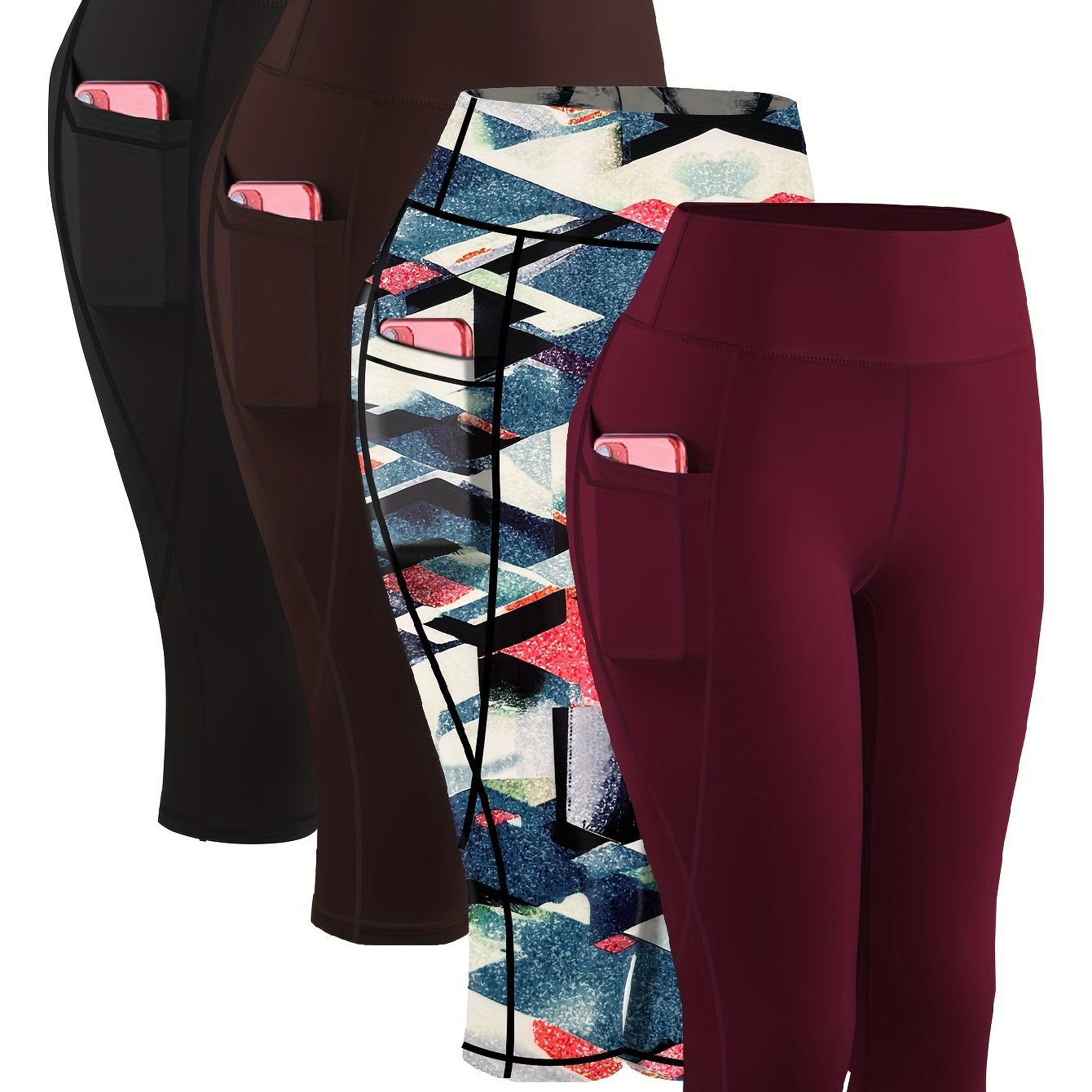 High Waisted Quick Drying Oversized Sports Leggings With Pockets