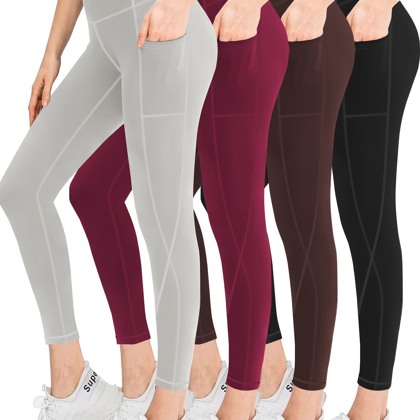 MLENHOR Four Piece Set Oversized Sports Leggings For Women