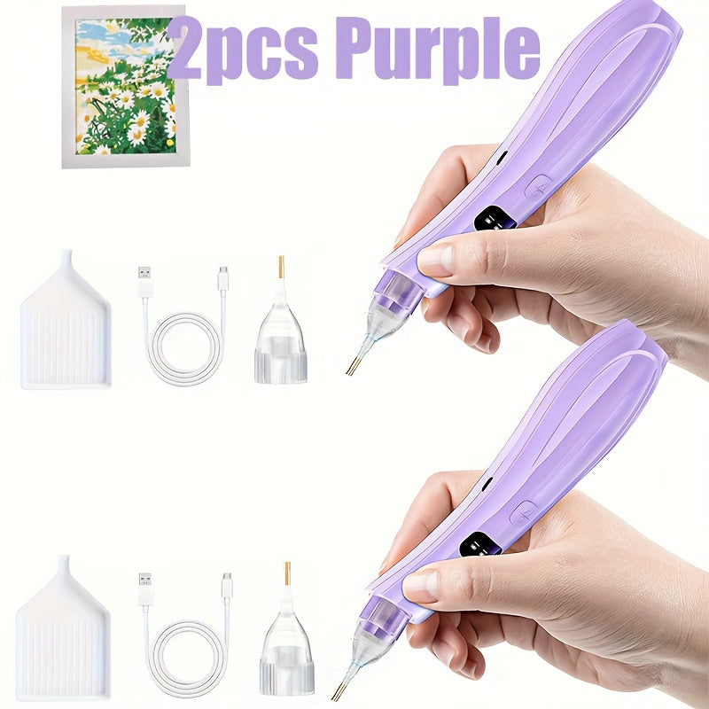 Electric Diamond Painting Pen With Storage Tray For Diamonds