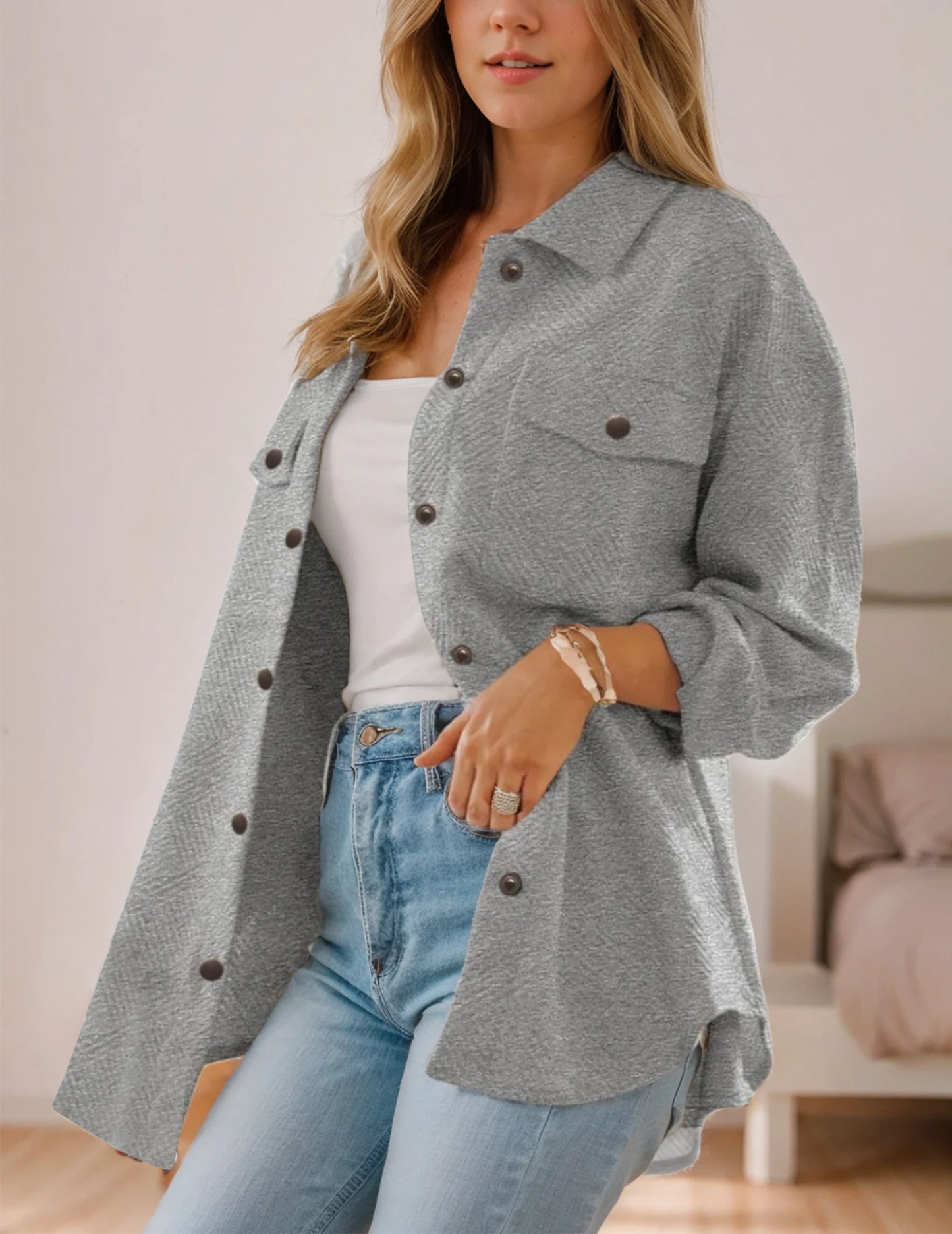 CN Guangdong Women Jacket With Pockets Flannel Coat