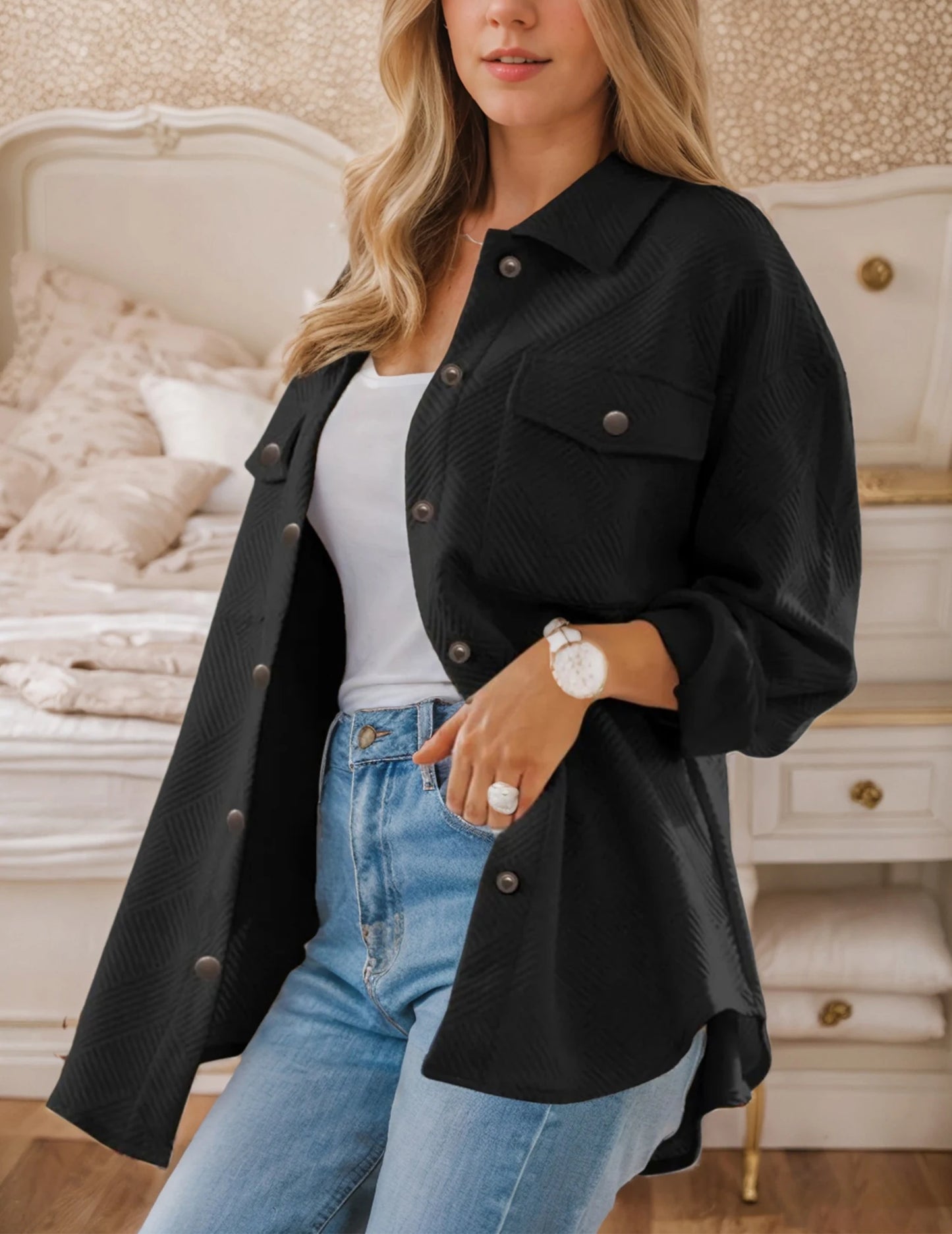 CN Guangdong Women Jacket With Pockets Flannel Coat