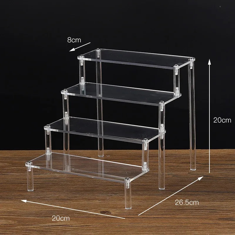 1-5 Tier Acrylic Display Stand Clear Riser Rack for Cupcakes