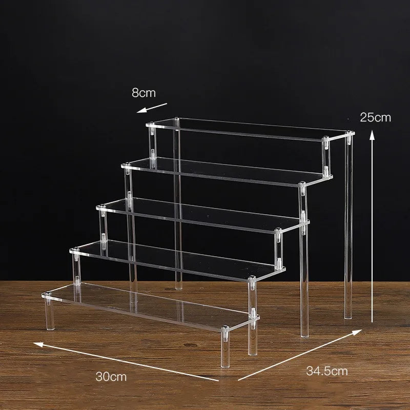 1-5 Tier Acrylic Display Stand Clear Riser Rack for Cupcakes