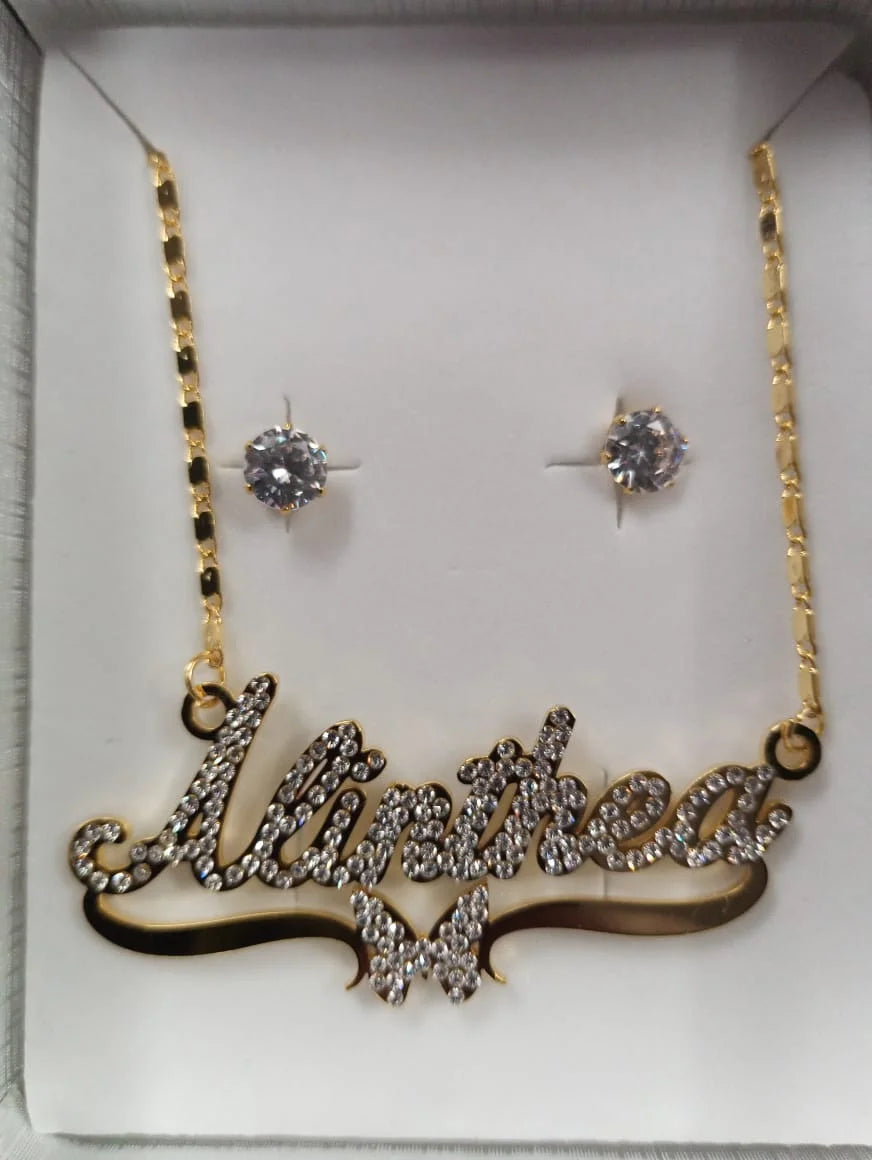DOREMI Butterfly Pendant Letters Necklace for Women Custom Jewelry