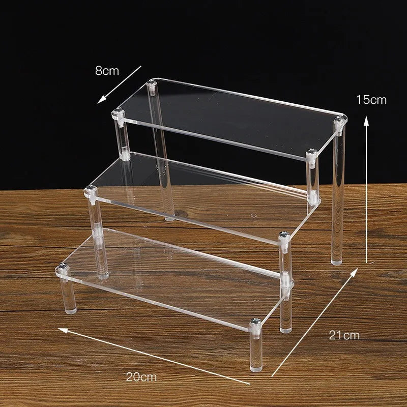 1-5 Tier Acrylic Display Stand Clear Riser Rack for Cupcakes