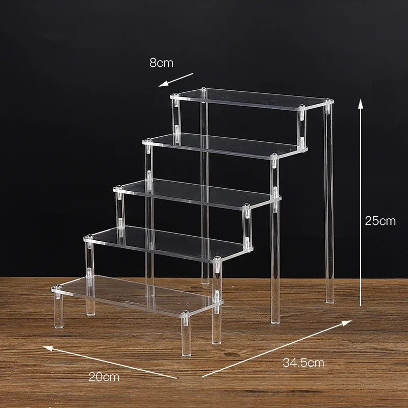 1-5 Tier Acrylic Display Stand Clear Riser Rack for Cupcakes
