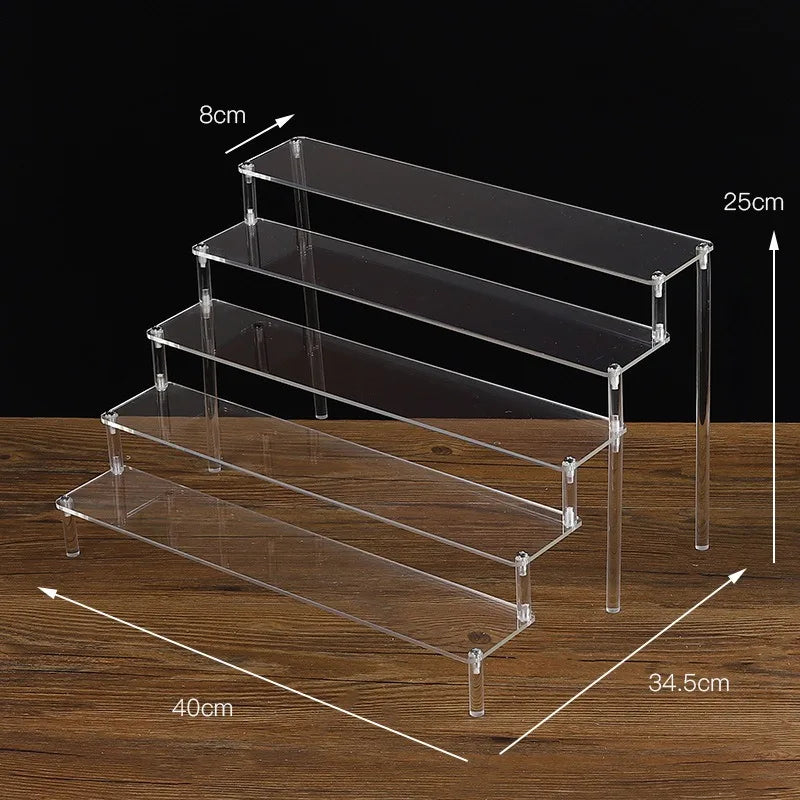 1-5 Tier Acrylic Display Stand Clear Riser Rack for Cupcakes